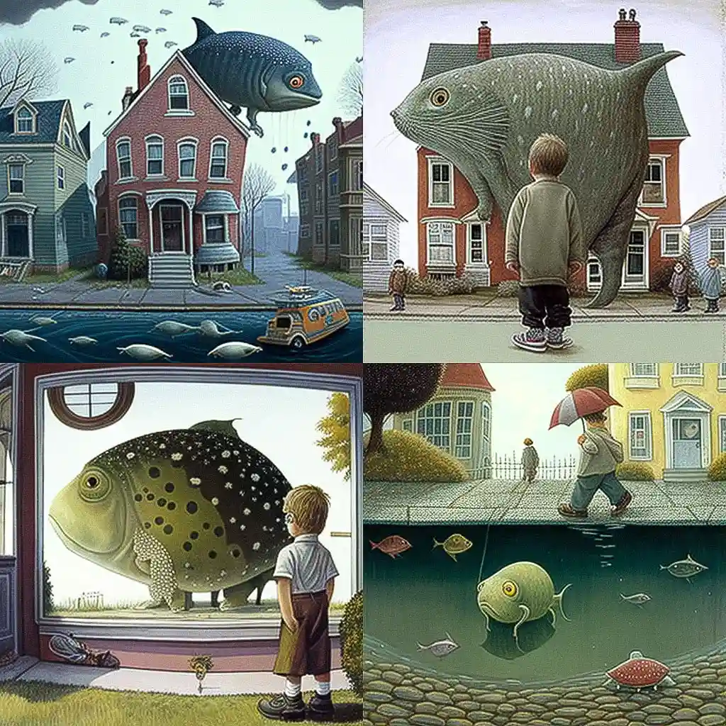 -大卫·维斯纳 david wiesner风格midjourney AI绘画作品