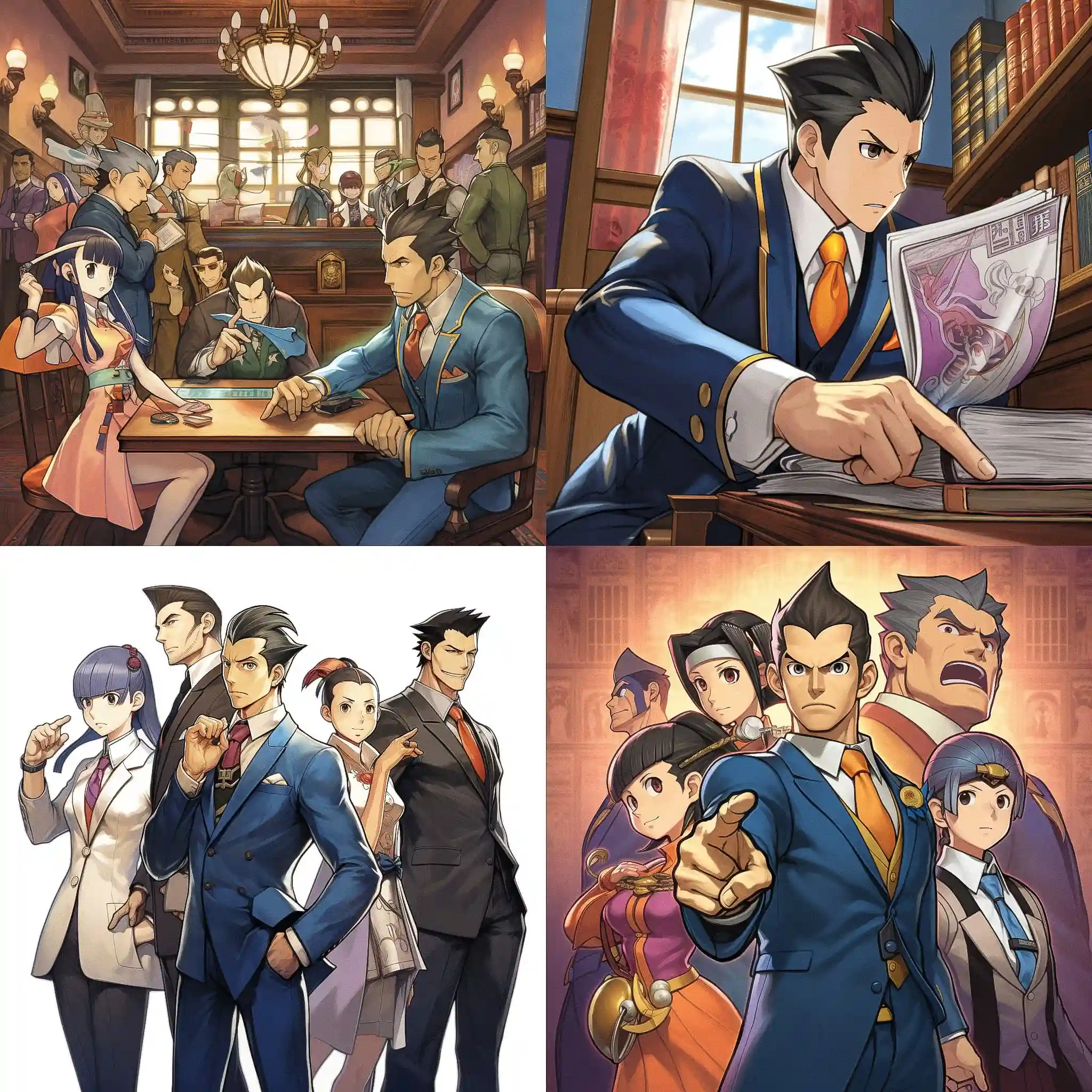 -王牌律师 ace attorney风格midjourney AI绘画作品