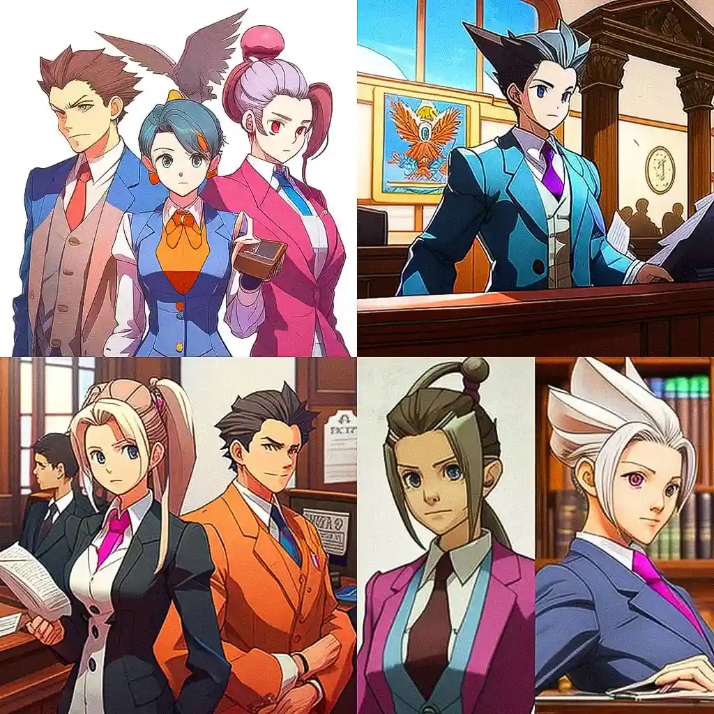 -王牌律师 ace attorney风格midjourney AI绘画作品