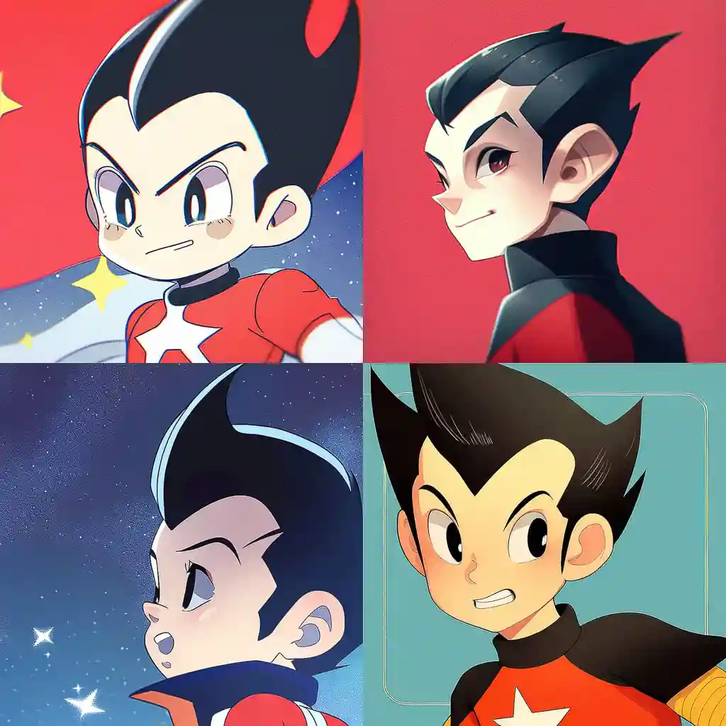 阿童木 astro boy风格midjourney AI绘画作品 -阿童木 astro boy风格midjourney AI绘画作品