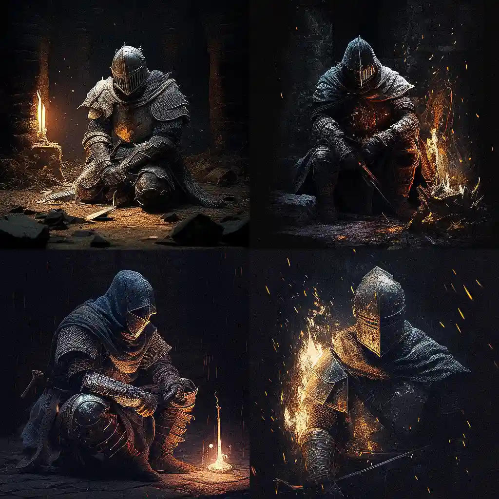 -黑暗之魂（Dark Souls） dark souls风格midjourney AI绘画作品