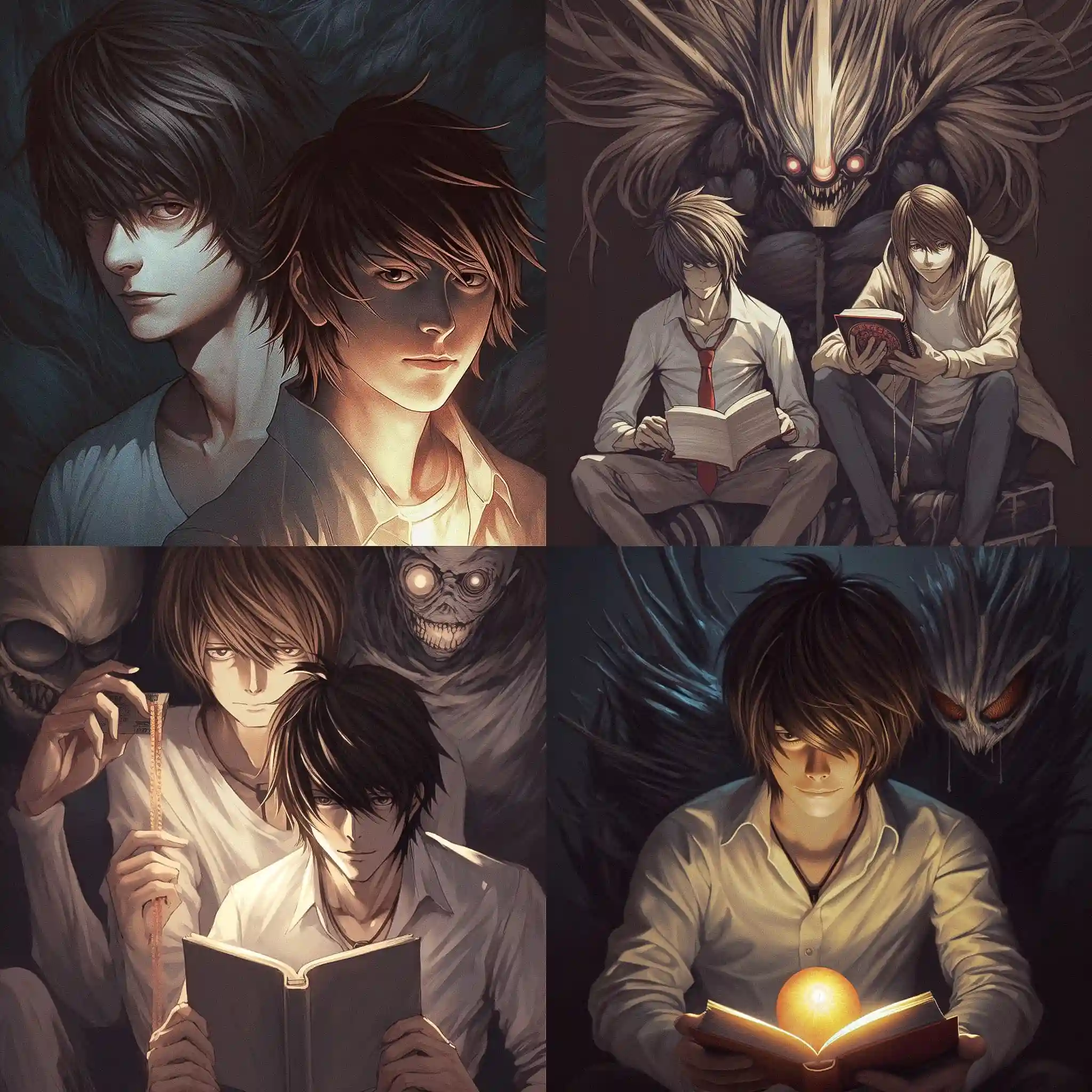 -死亡笔记（Death Note） death note风格midjourney AI绘画作品