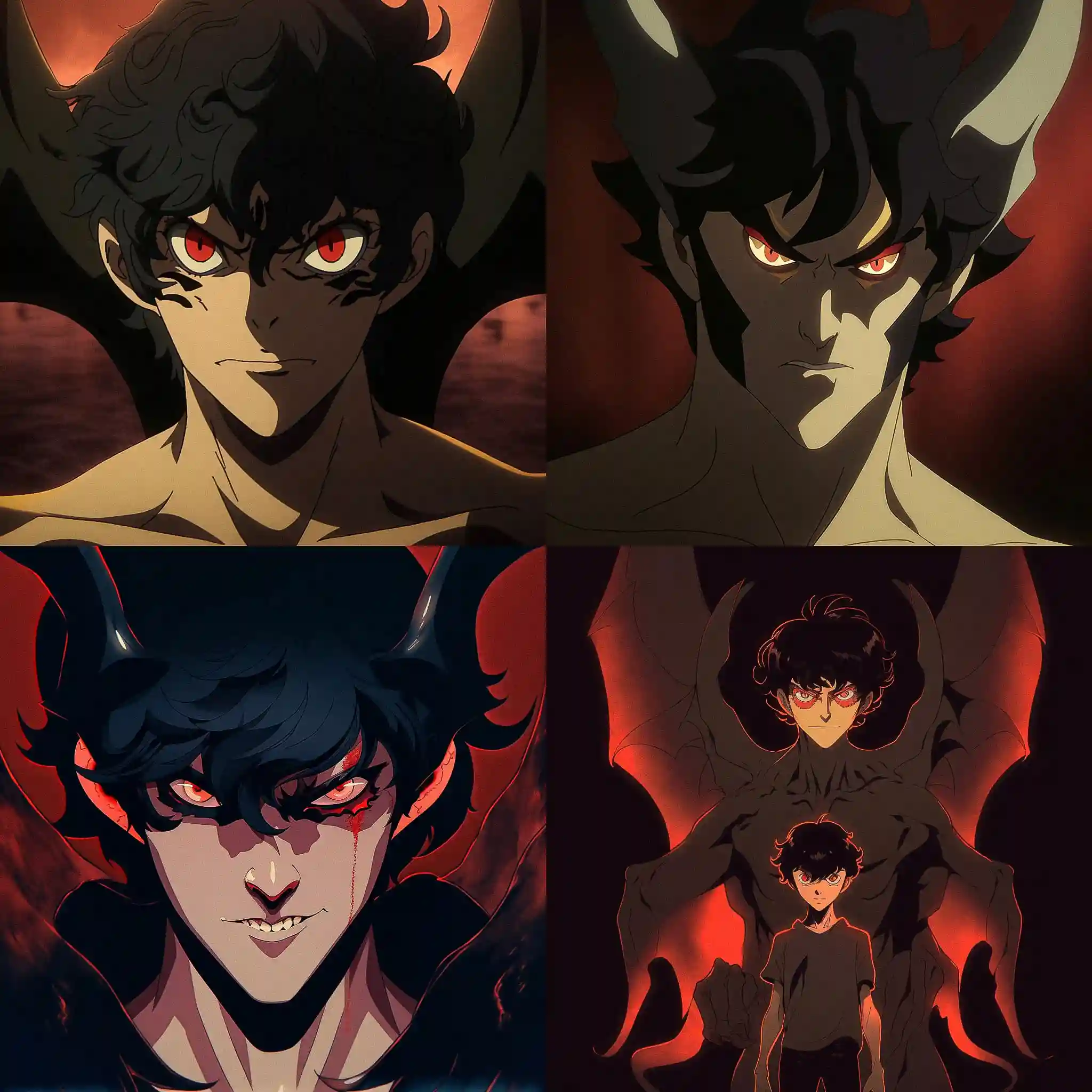 -恶魔人哭泣的孩子 devilman crybaby风格midjourney AI绘画作品