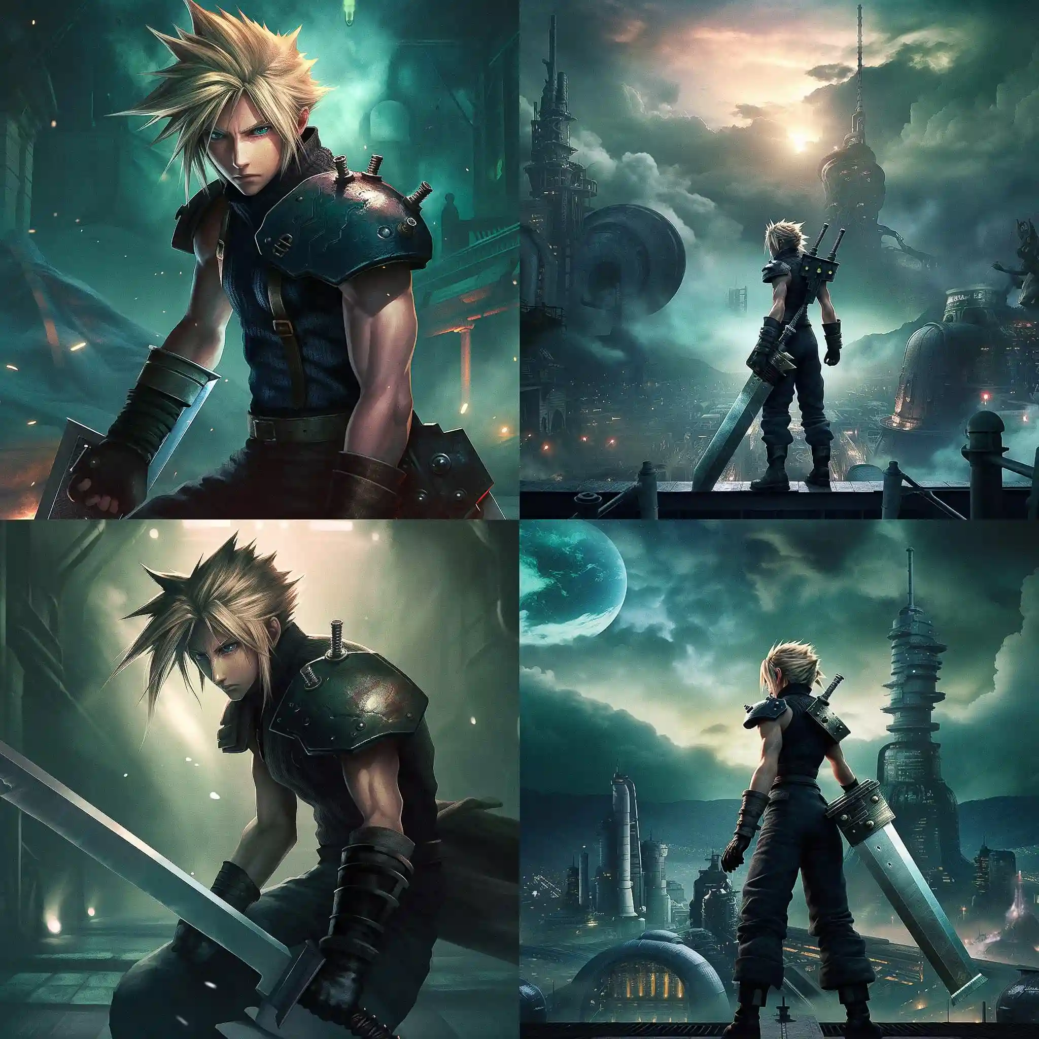 最终幻想VII final fantasy vii风格midjourney AI绘画作品 -最终幻想VII final fantasy vii风格midjourney AI绘画作品