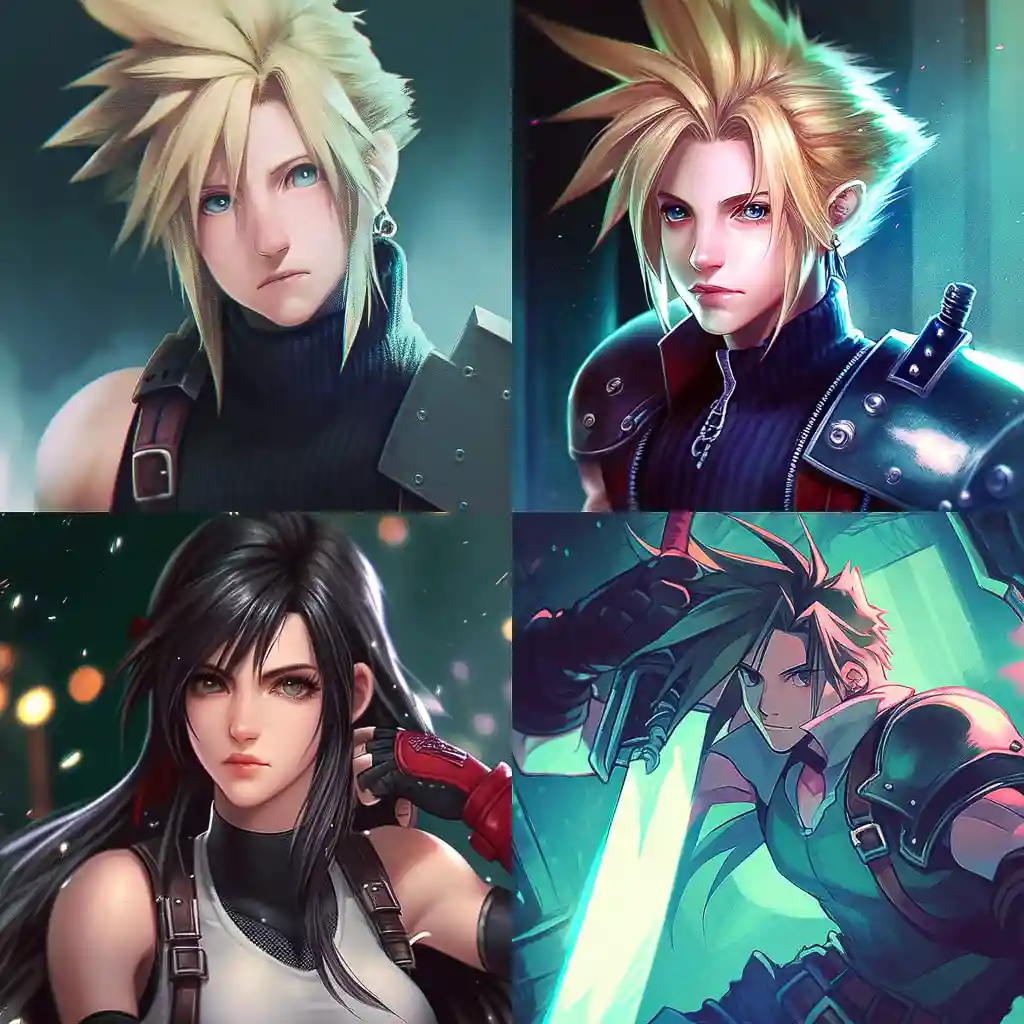 最终幻想VII final fantasy vii风格midjourney AI绘画作品 -最终幻想VII final fantasy vii风格midjourney AI绘画作品