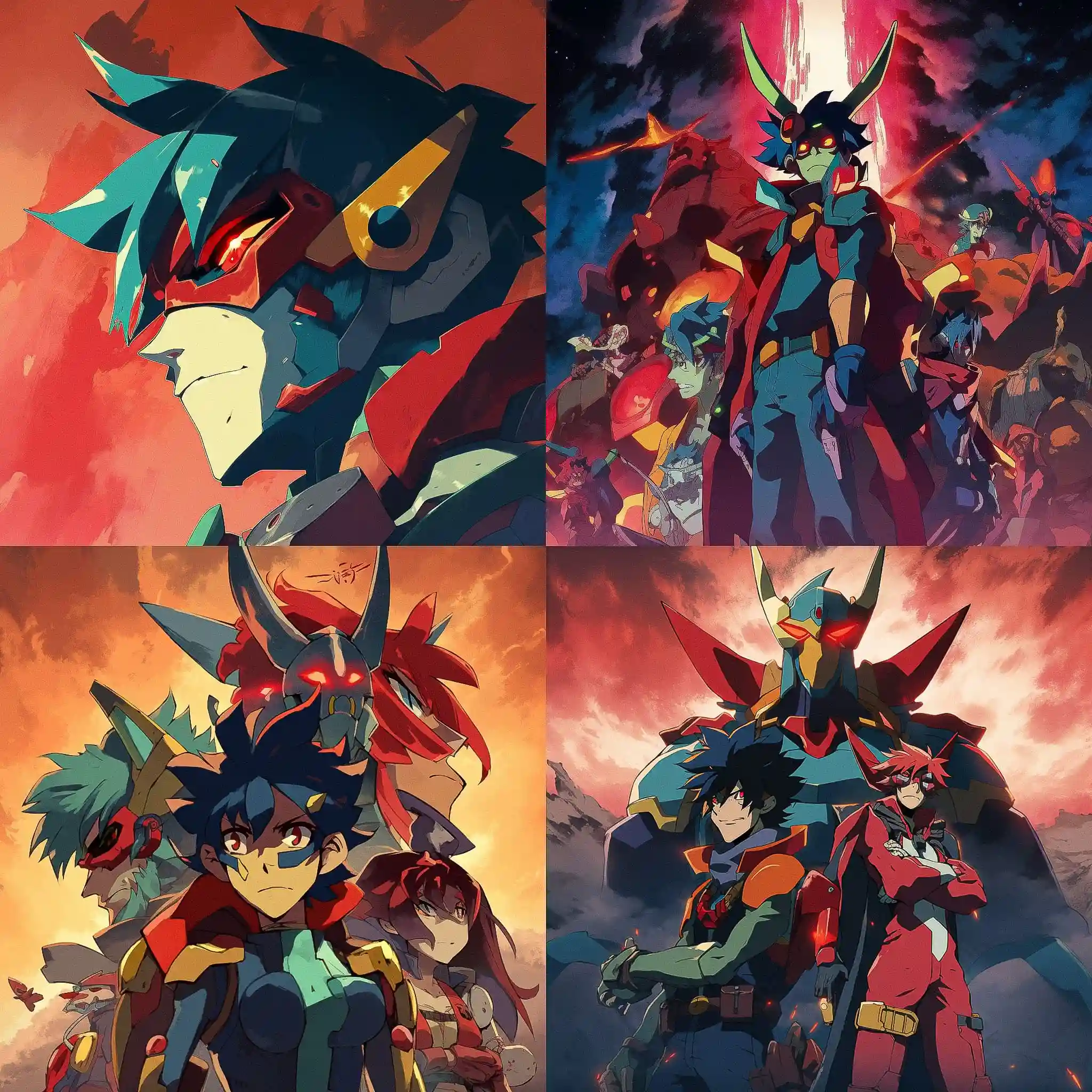 -天元突破红莲螺岩 gurren lagann风格midjourney AI绘画作品