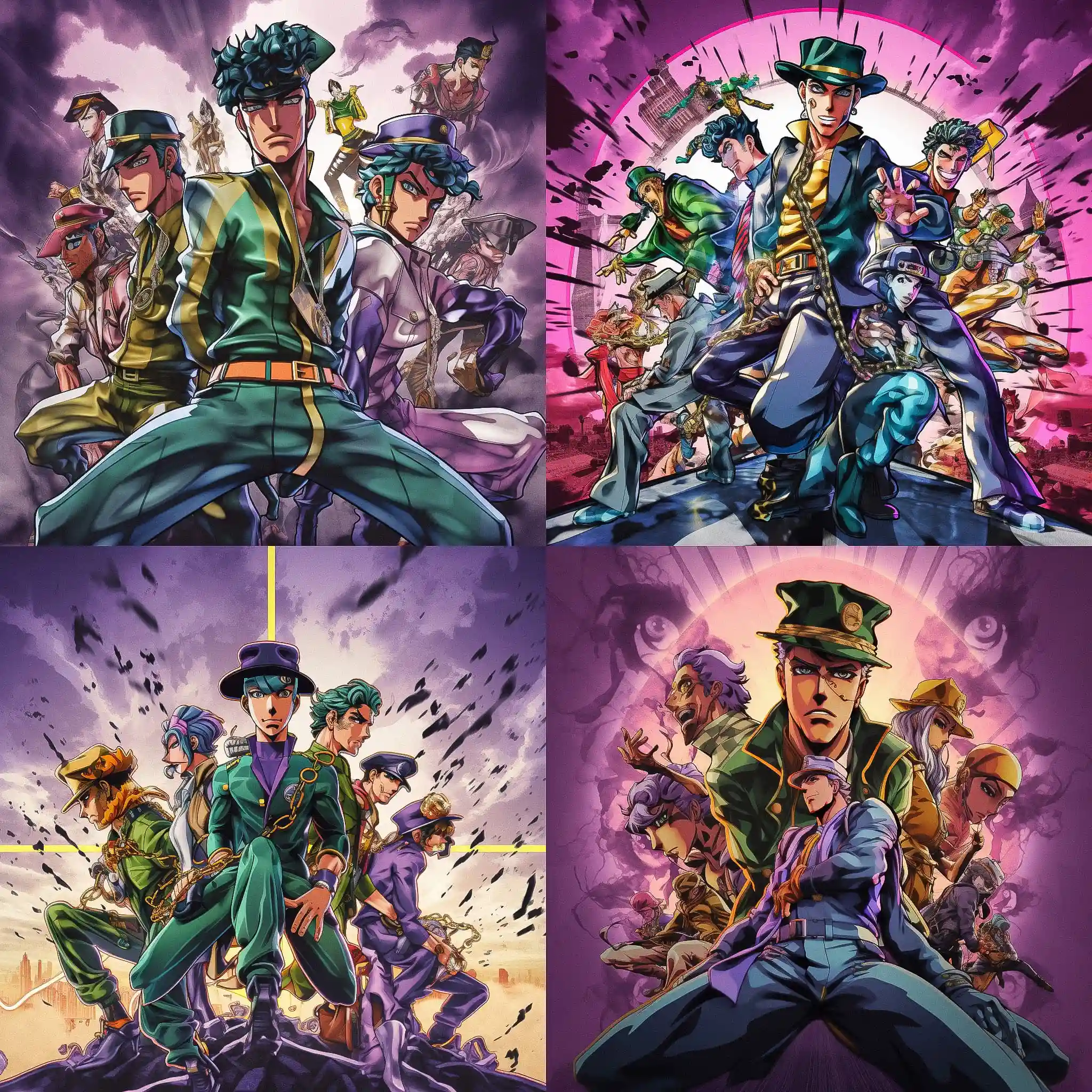 -JOJO的奇妙冒险 jojos bizarre adventure风格midjourney AI绘画作品