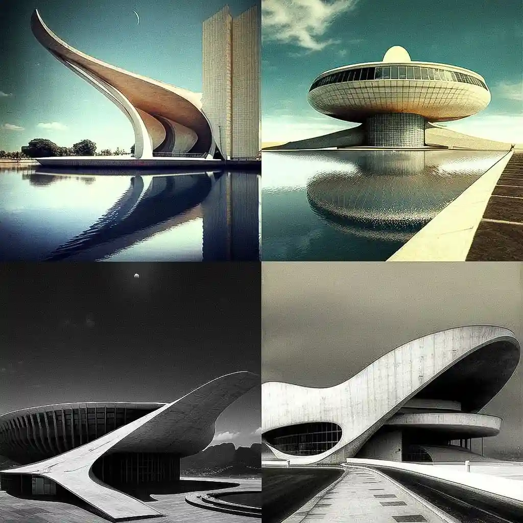 奥斯卡·尼古梅耶 oscar niemeyer风格midjourney AI绘画作品 -奥斯卡·尼古梅耶 oscar niemeyer风格midjourney AI绘画作品