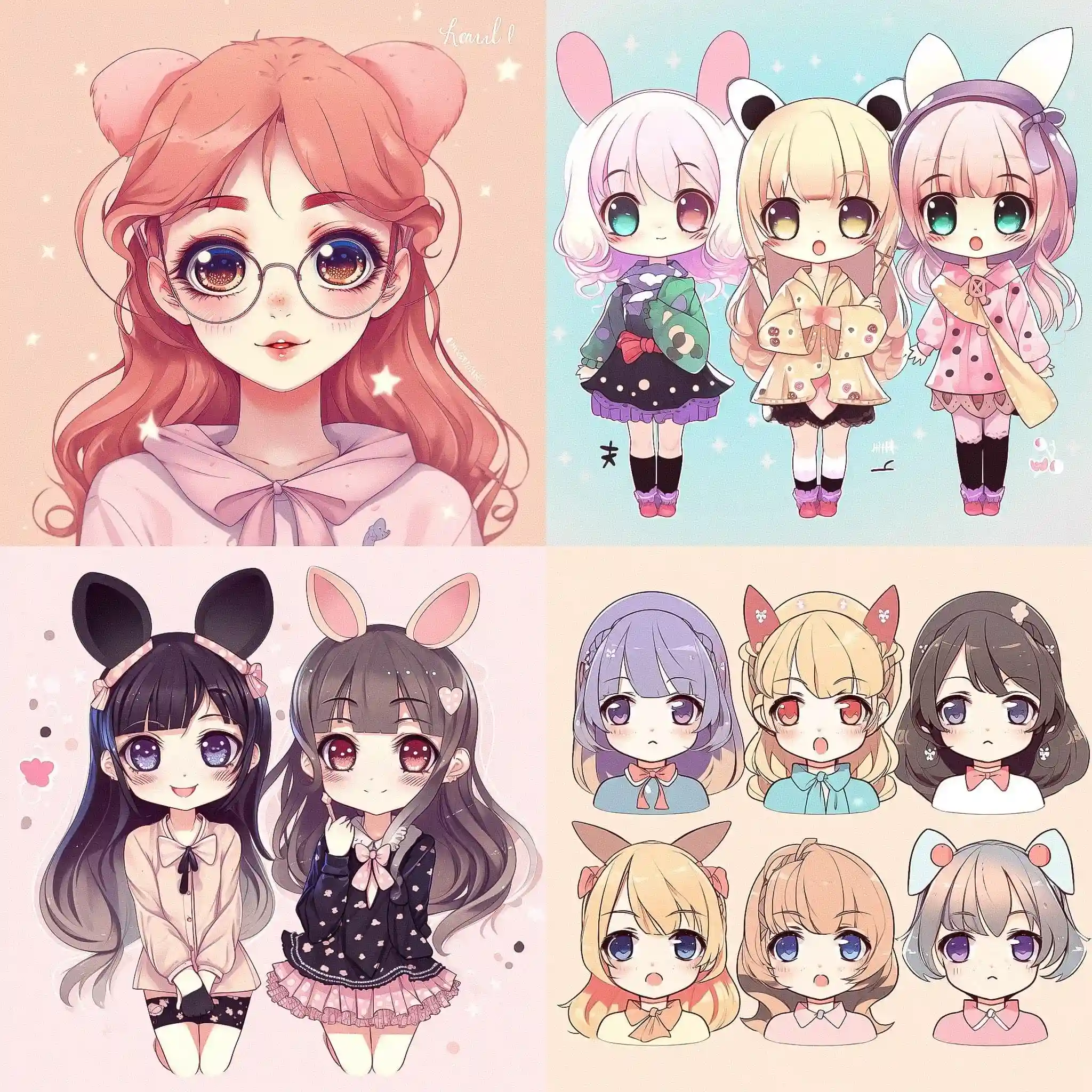 可爱动漫风格 kawaii anime style风格midjourney AI绘画作品 -可爱动漫风格 kawaii anime style风格midjourney AI绘画作品