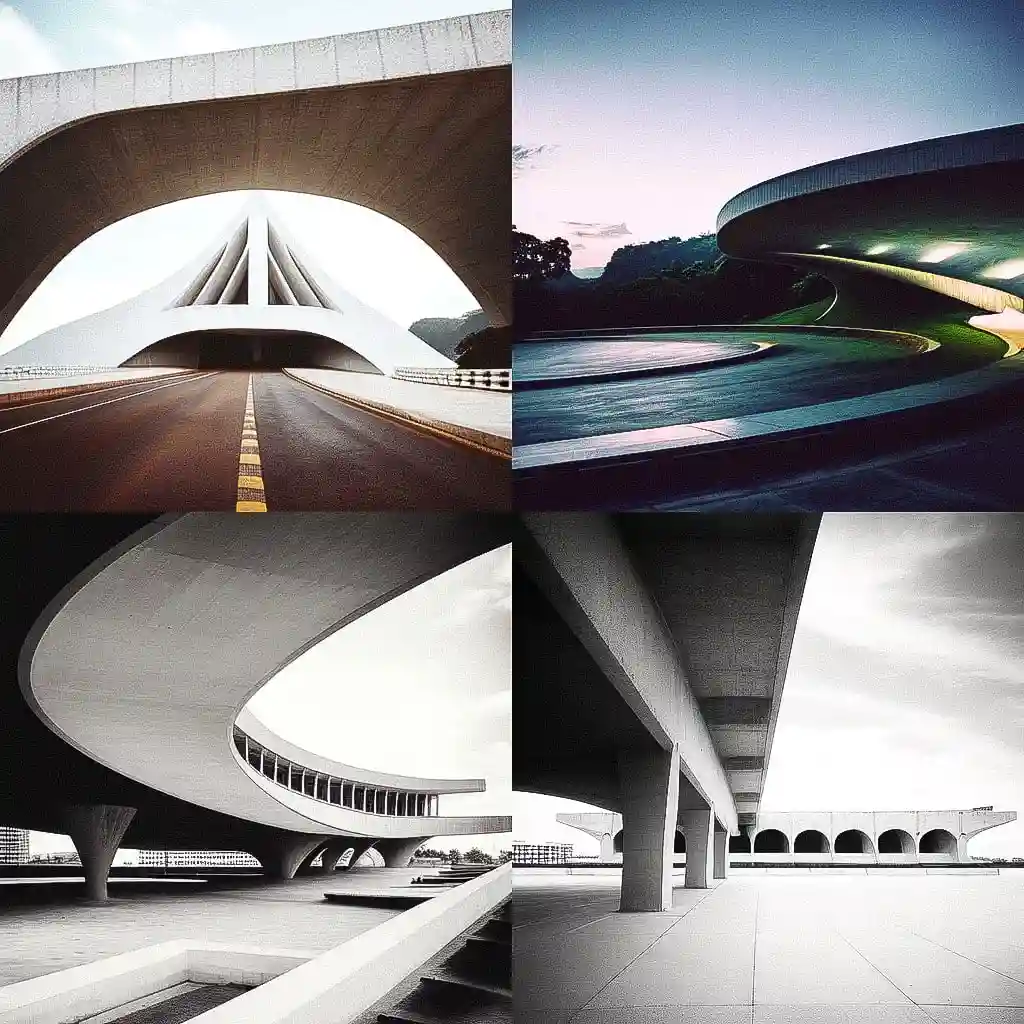 奥斯卡·尼古梅耶 oscar niemeyer风格midjourney AI绘画作品 -奥斯卡·尼古梅耶 oscar niemeyer风格midjourney AI绘画作品