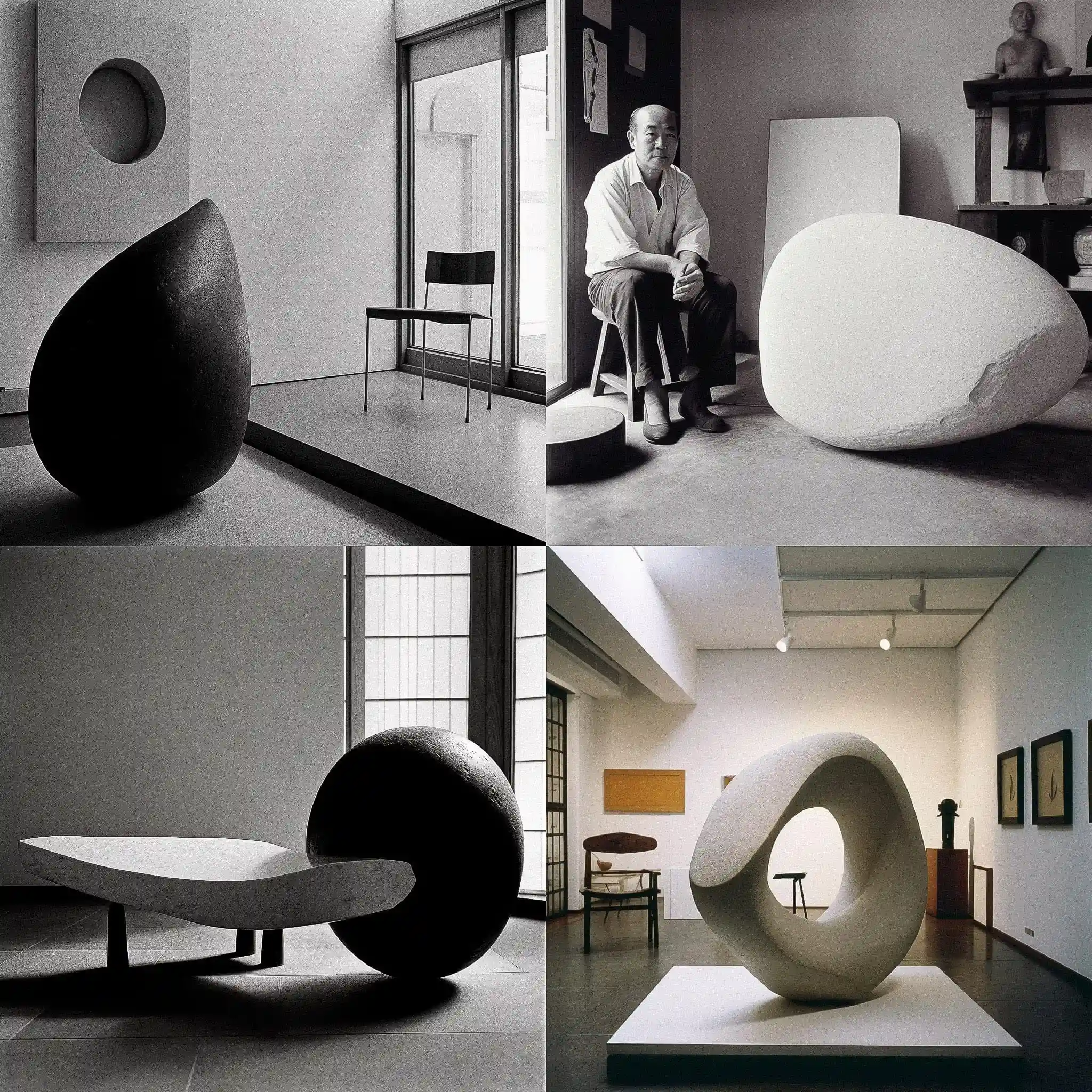 野口·伊势夫 isamu noguchi风格midjourney AI绘画作品 -野口·伊势夫 isamu noguchi风格midjourney AI绘画作品