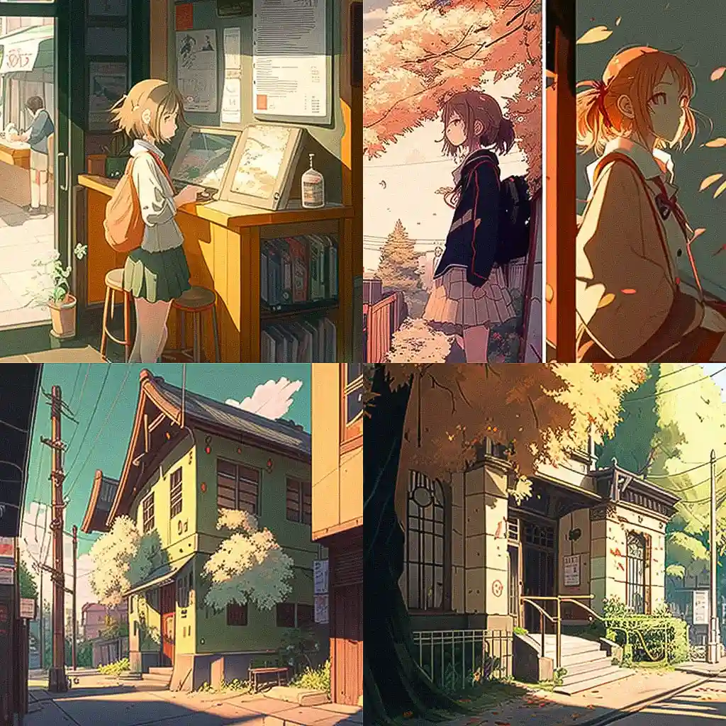 -京都动画工作室 kyoto animation studio风格midjourney AI绘画作品