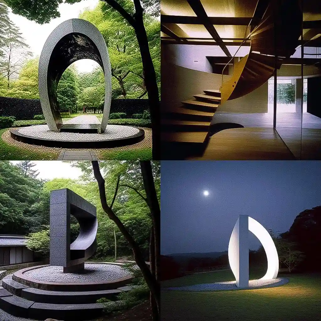 野口·伊势夫 isamu noguchi风格midjourney AI绘画作品 -野口·伊势夫 isamu noguchi风格midjourney AI绘画作品