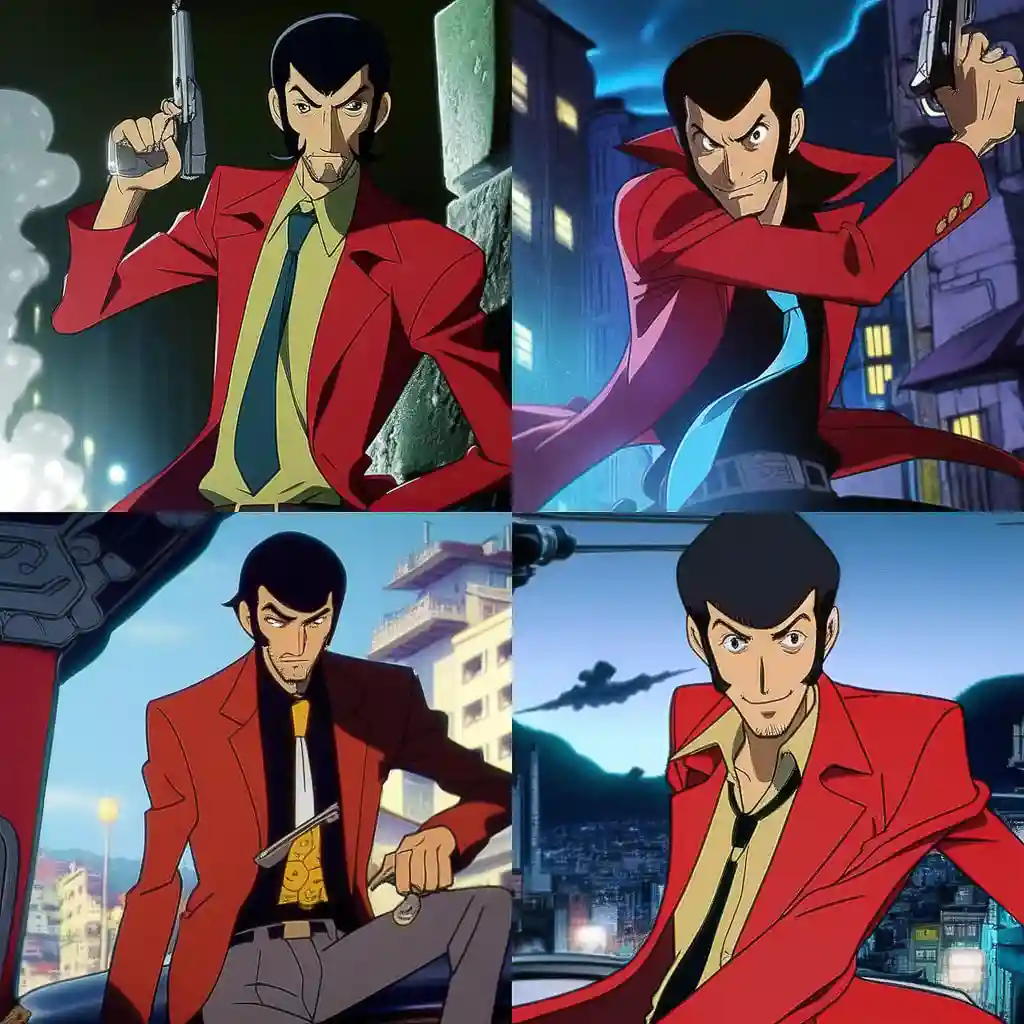 -鲁邦三世 lupin the third风格midjourney AI绘画作品