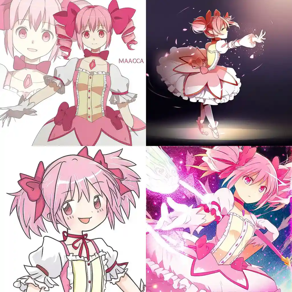 -魔法少女小圆 madoka magica风格midjourney AI绘画作品