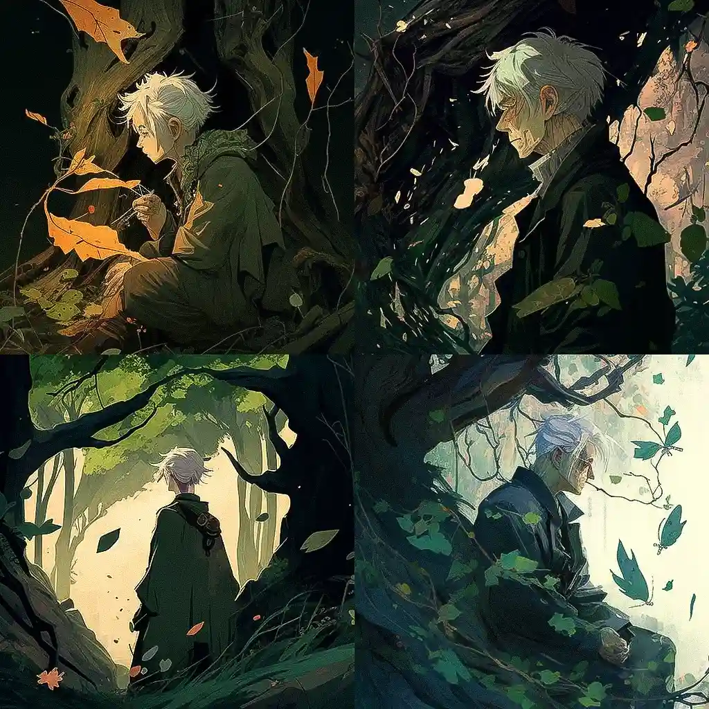 蟲师 mushishi风格midjourney AI绘画作品 -蟲师 mushishi风格midjourney AI绘画作品