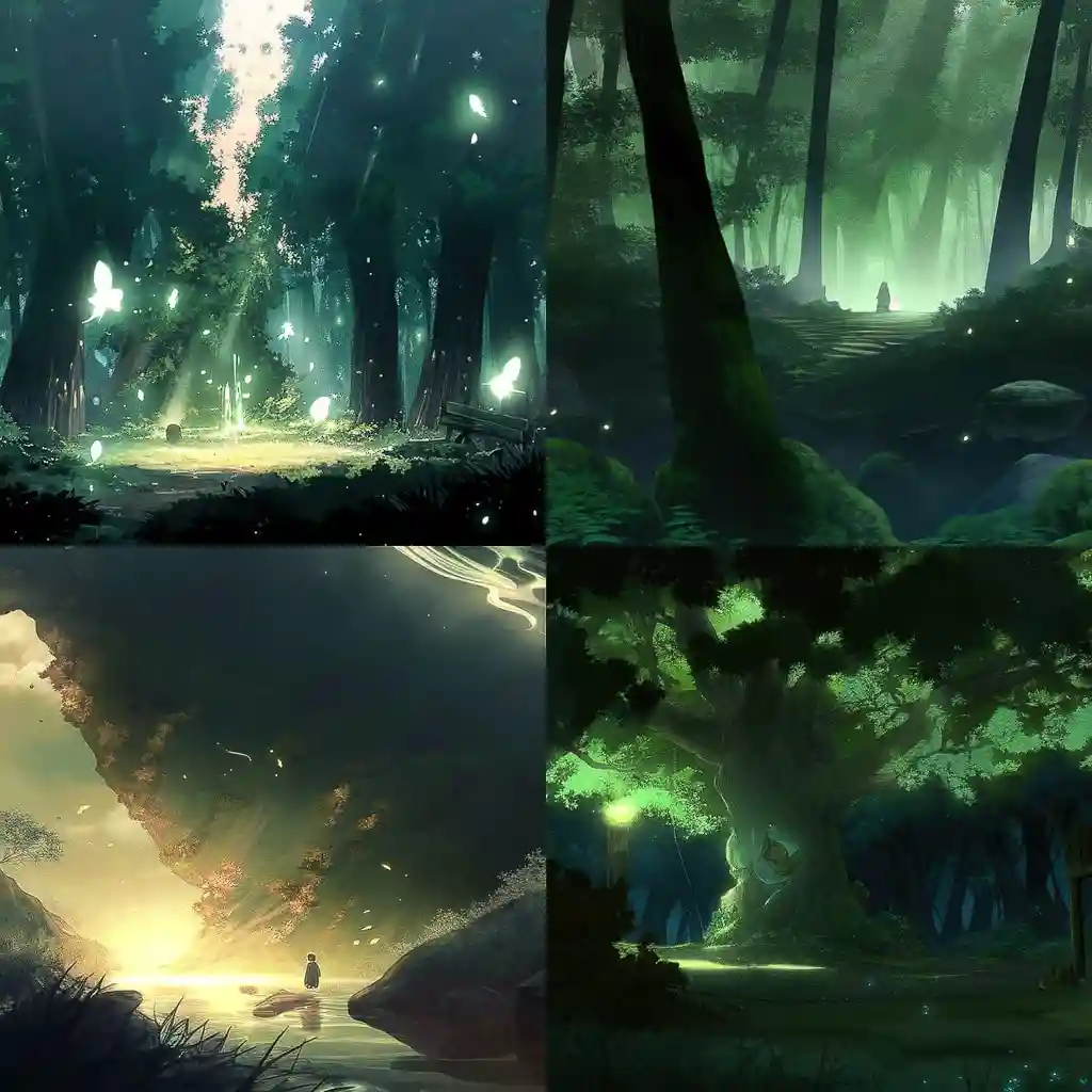 蟲师 mushishi风格midjourney AI绘画作品 -蟲师 mushishi风格midjourney AI绘画作品
