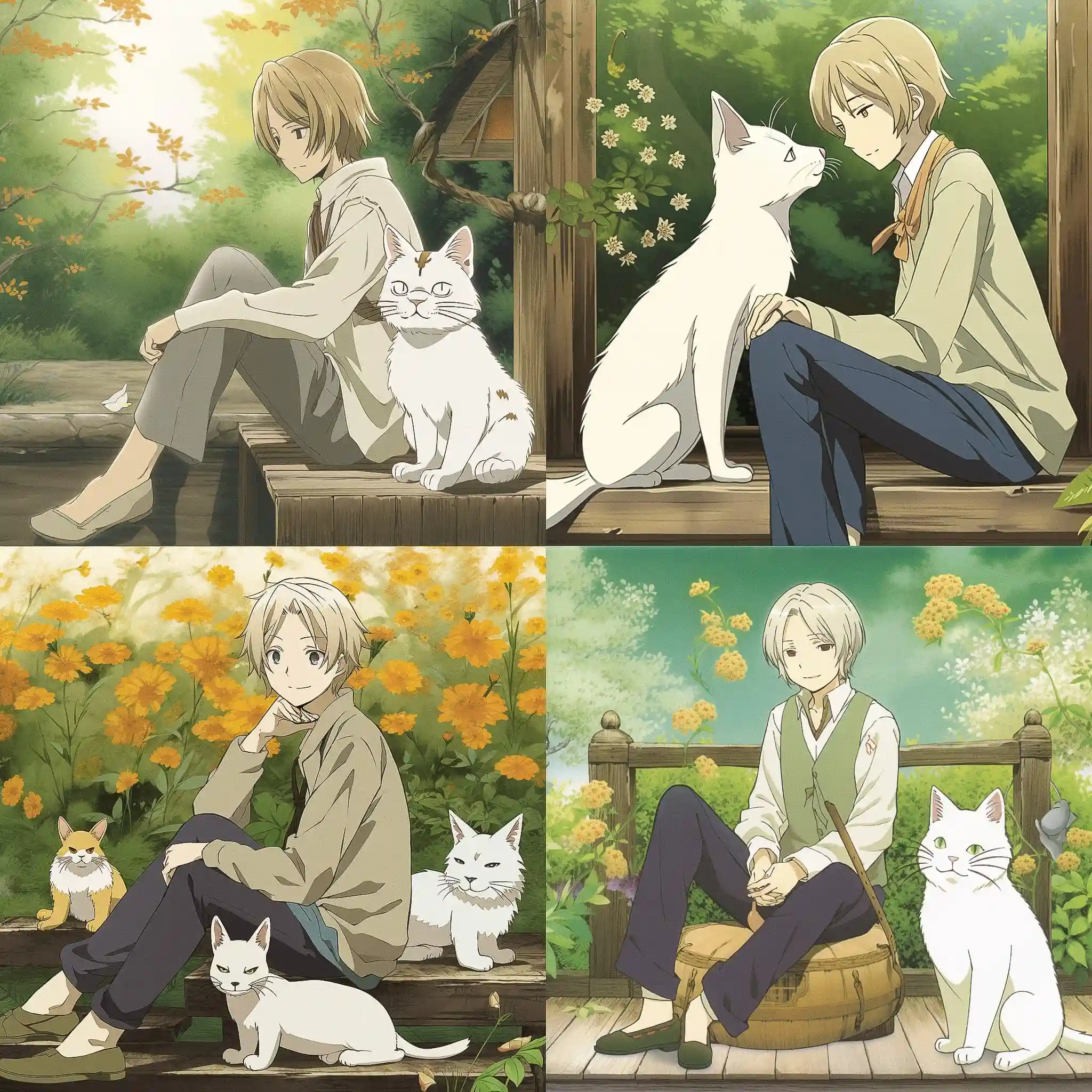 夏目友人帐 natsume yuujinchou风格midjourney AI绘画作品 -夏目友人帐 natsume yuujinchou风格midjourney AI绘画作品
