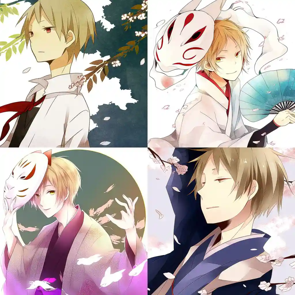 夏目友人帐 natsume yuujinchou风格midjourney AI绘画作品 -夏目友人帐 natsume yuujinchou风格midjourney AI绘画作品