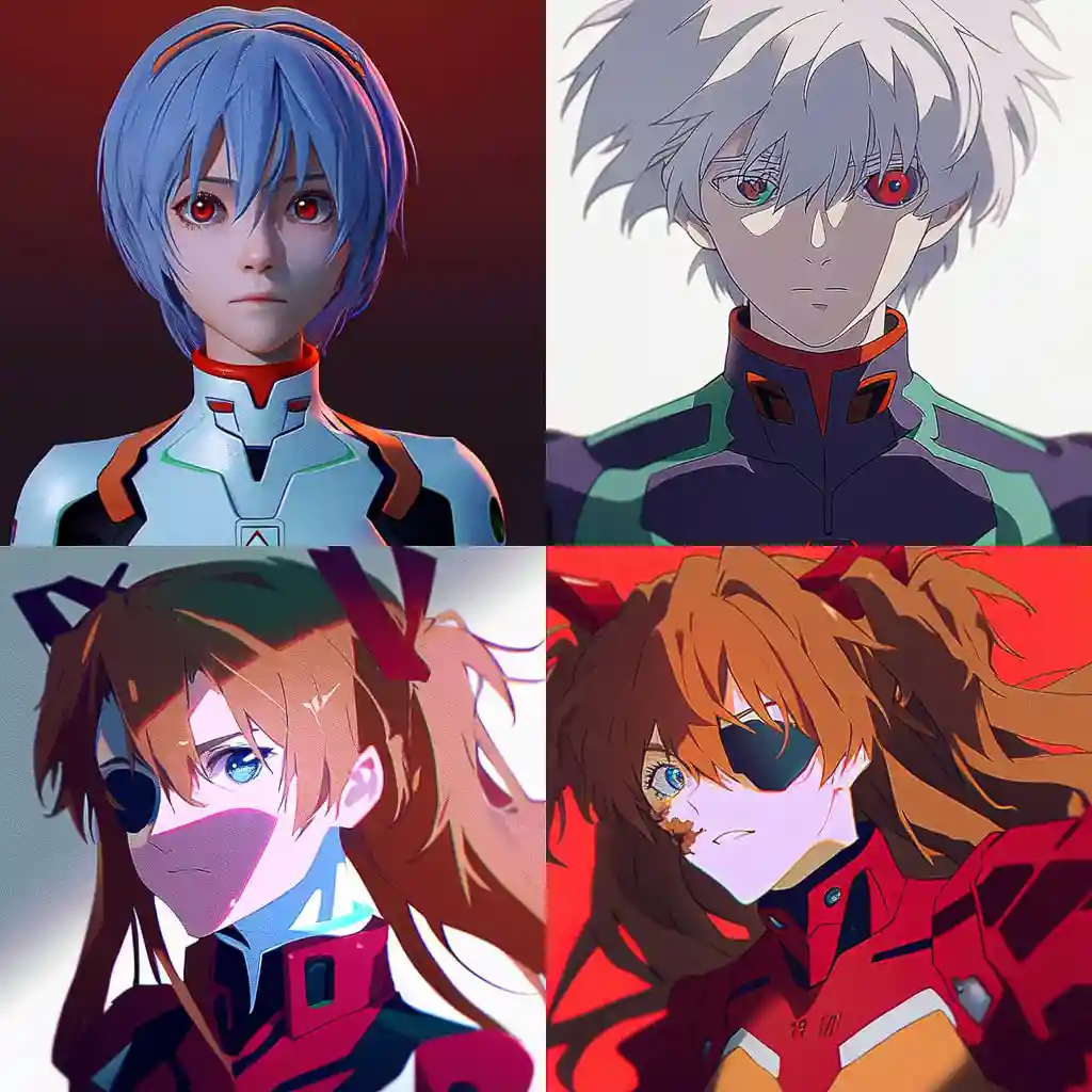 -新世纪福音战士 neon genesis evangelion风格midjourney AI绘画作品