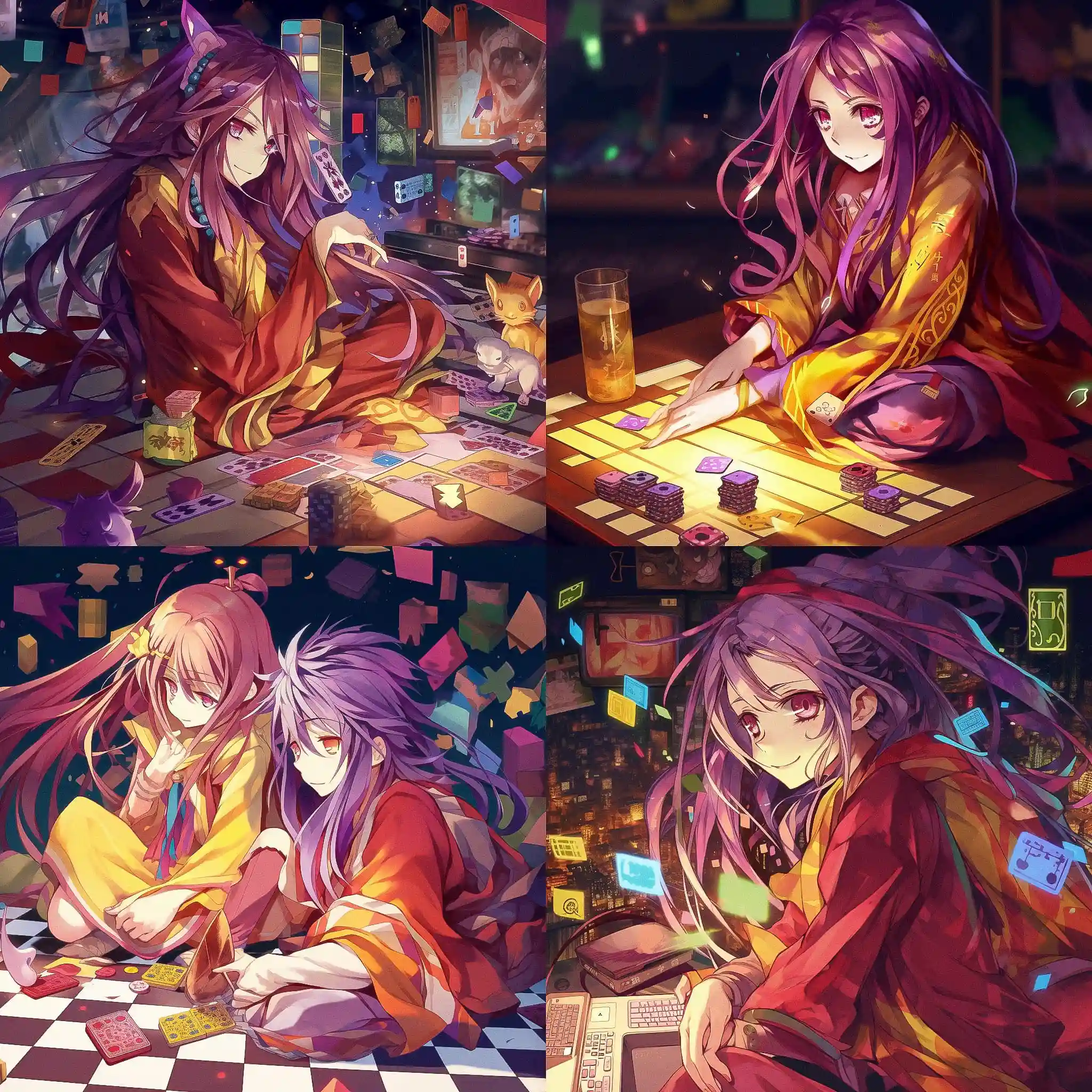 游戏人生 no game no life风格midjourney AI绘画作品 -游戏人生 no game no life风格midjourney AI绘画作品