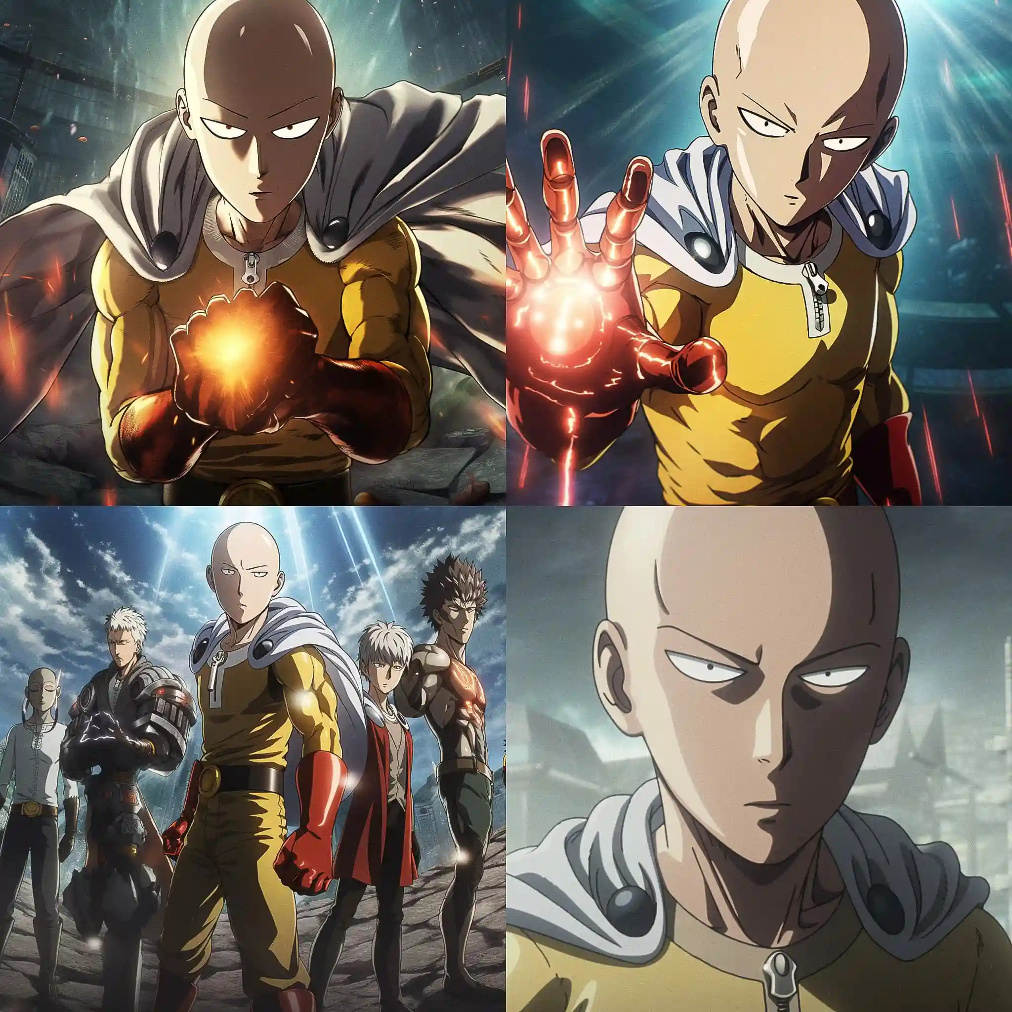 -一拳超人 one punch man风格midjourney AI绘画作品