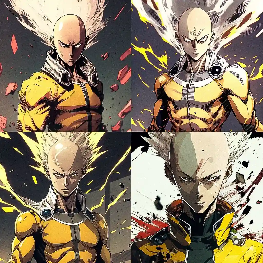 -一拳超人 one punch man风格midjourney AI绘画作品