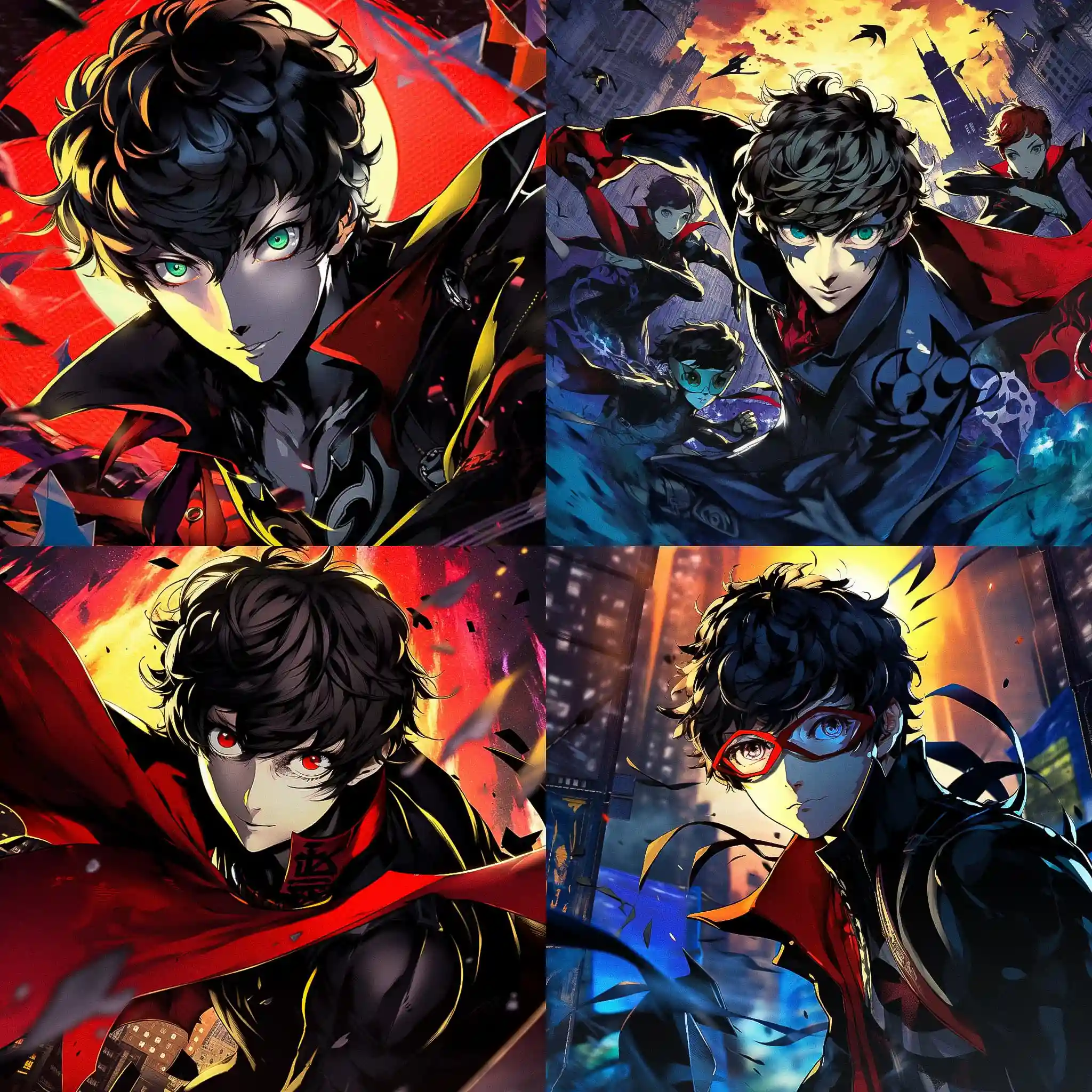 -女神异闻录5：打击者 persona 5 strikers风格midjourney AI绘画作品