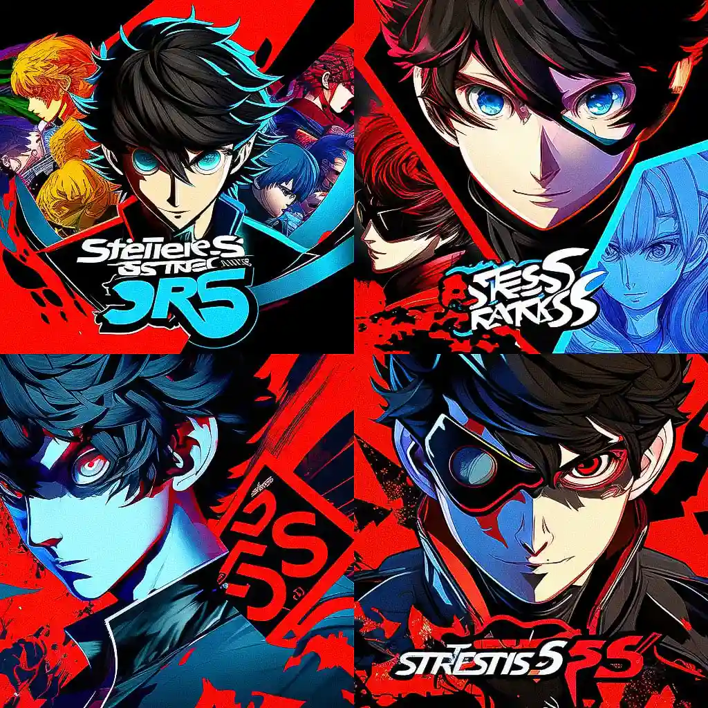 -女神异闻录5：打击者 persona 5 strikers风格midjourney AI绘画作品