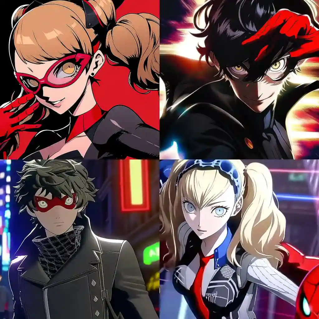 -女神异闻录5：打击者 persona 5 strikers风格midjourney AI绘画作品