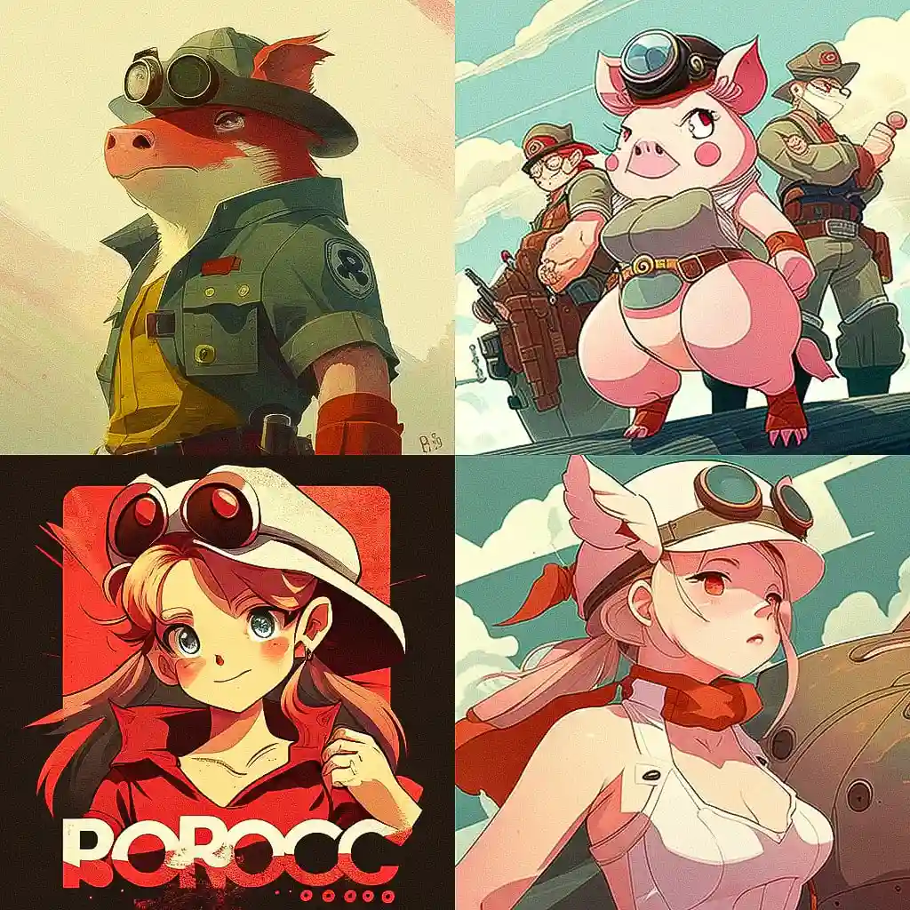 红猪 porco rosso风格midjourney AI绘画作品 -红猪 porco rosso风格midjourney AI绘画作品