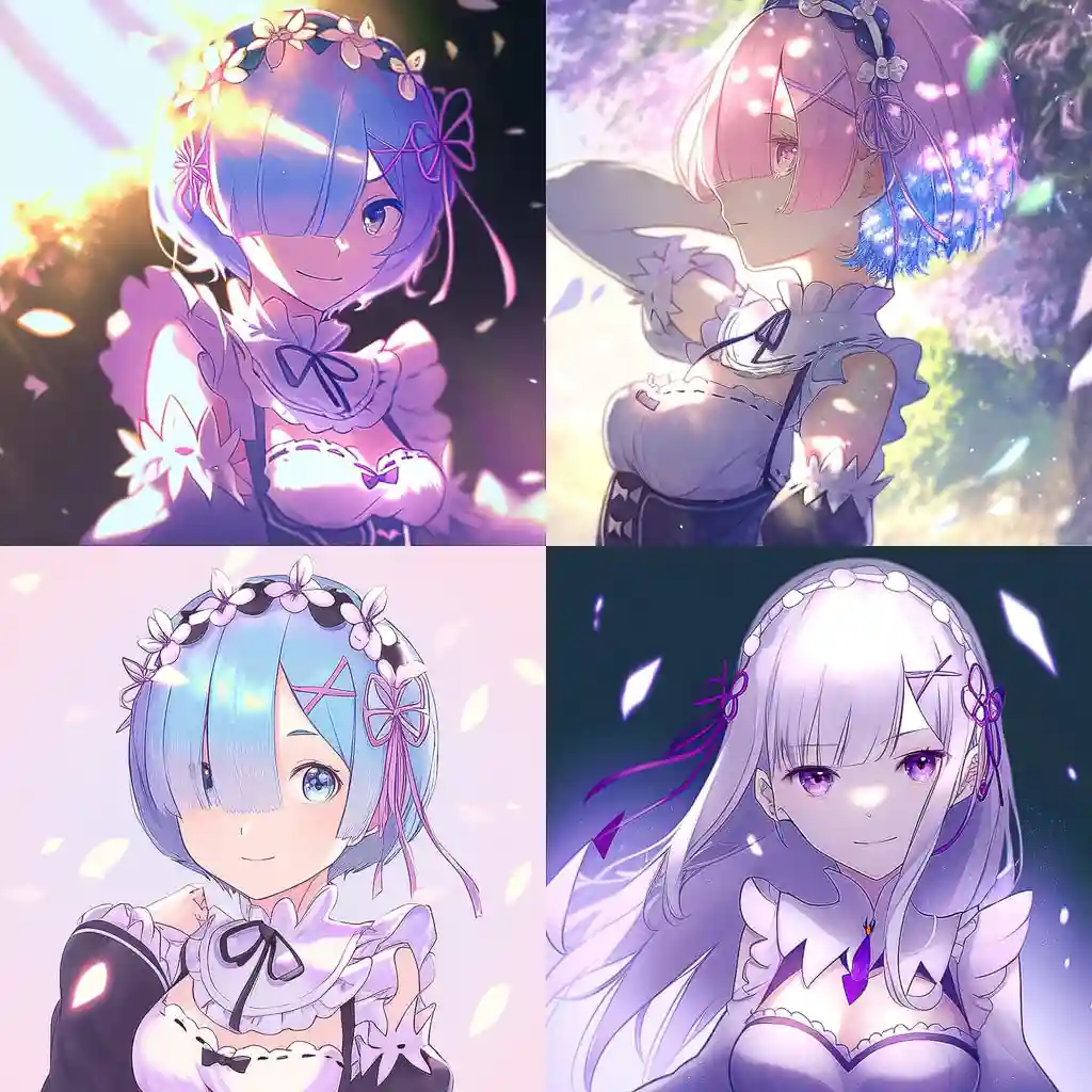 -Re:从零开始的异世界生活 rezero风格midjourney AI绘画作品