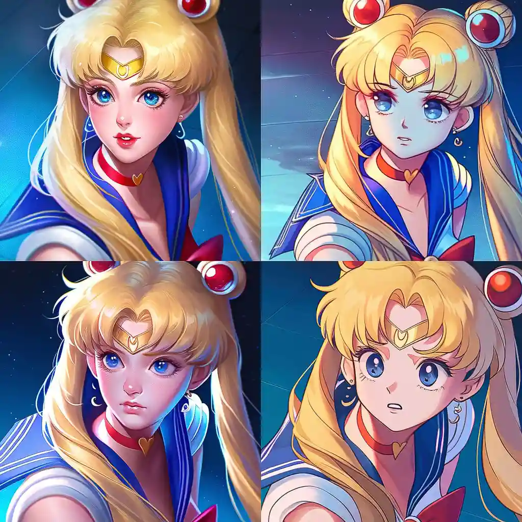 美少女战士 sailor moon风格midjourney AI绘画作品 -美少女战士 sailor moon风格midjourney AI绘画作品