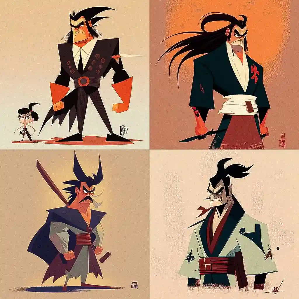 -武士杰克 samurai jack风格midjourney AI绘画作品