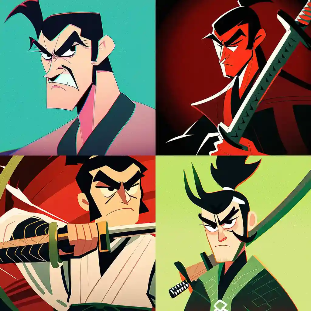 -武士杰克 samurai jack风格midjourney AI绘画作品