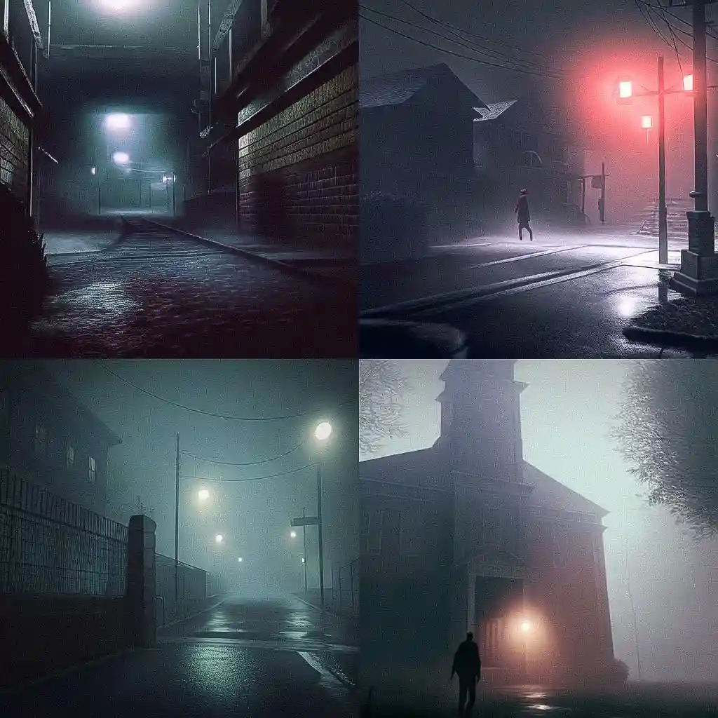寂静岭 silent hill风格midjourney AI绘画作品 -寂静岭 silent hill风格midjourney AI绘画作品