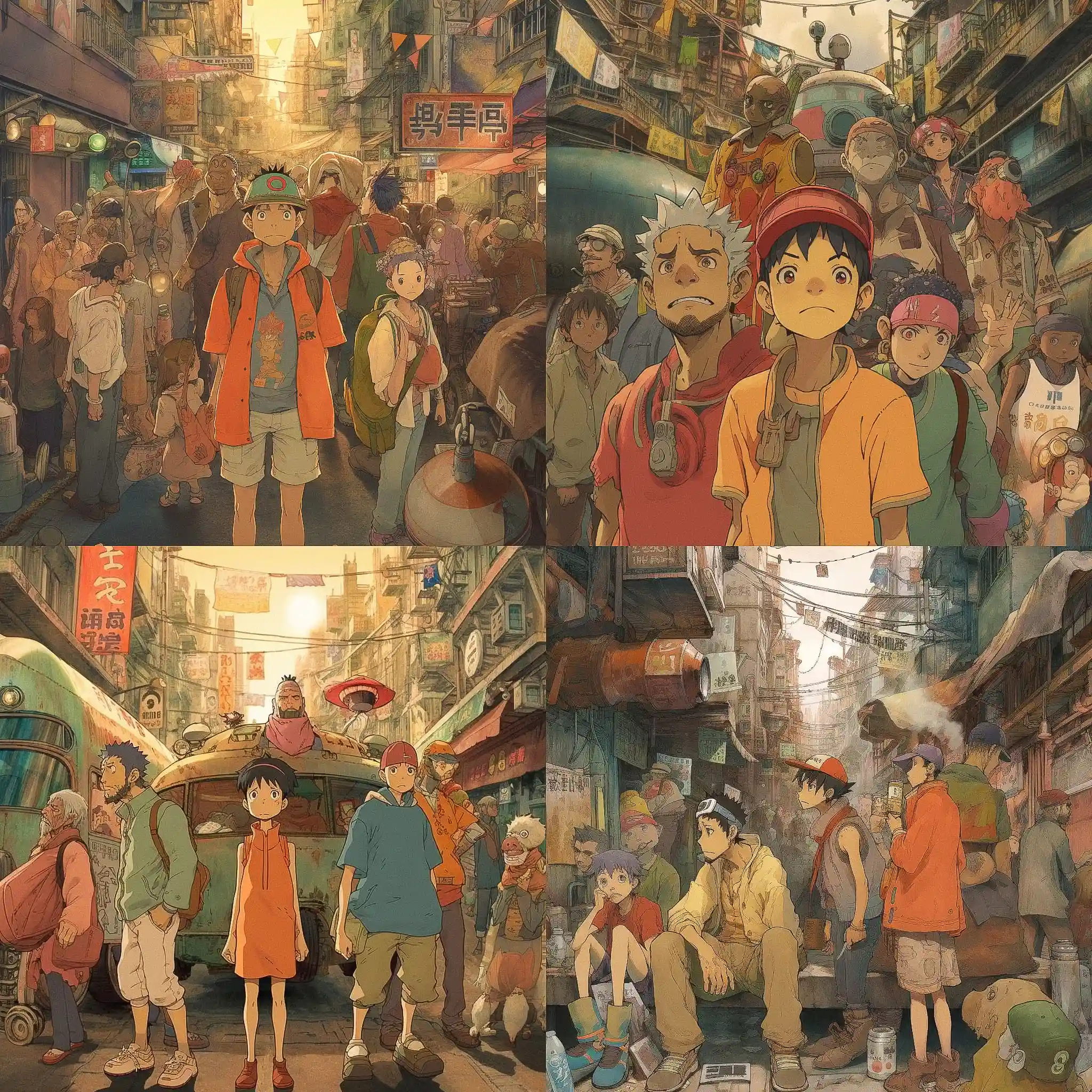 -铁拳街头 tekkonkinkreet风格midjourney AI绘画作品