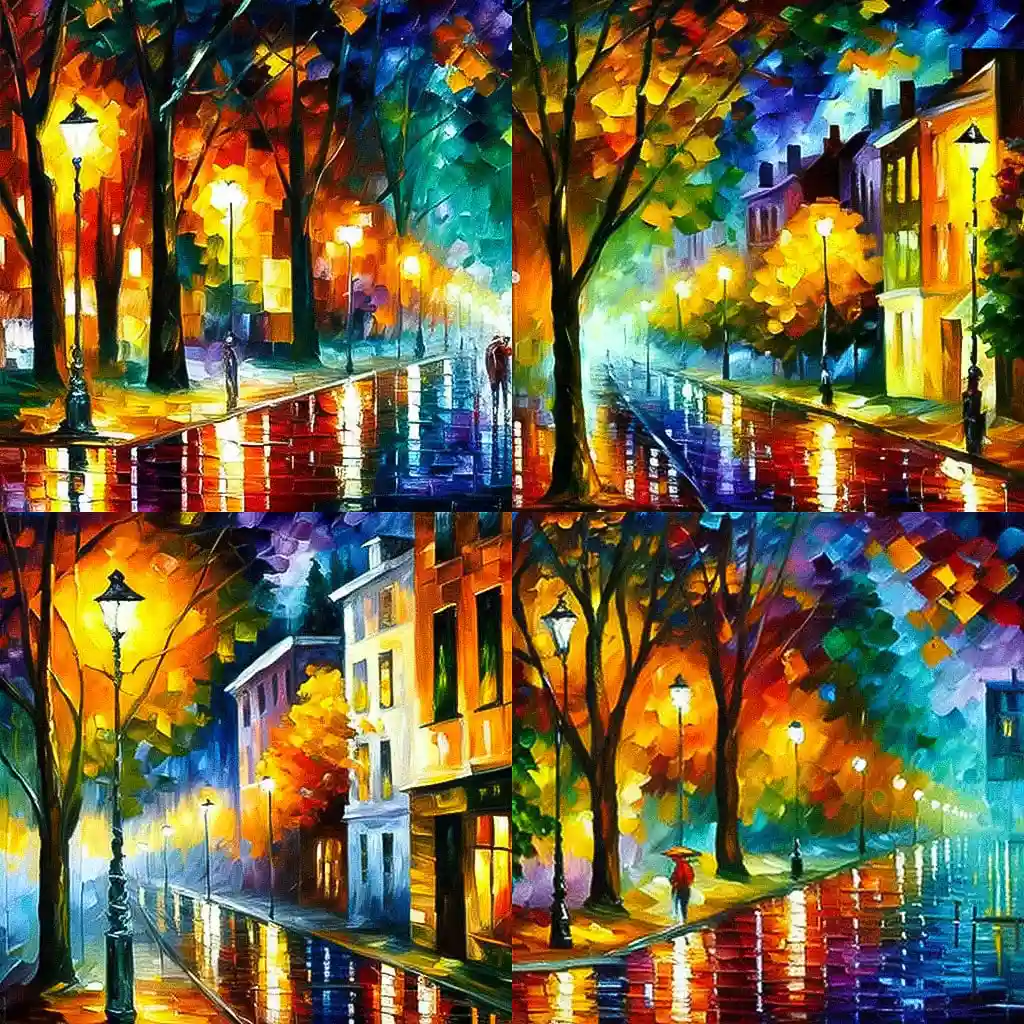 -列昂尼德·阿夫莫夫 leonid afremov风格midjourney AI绘画作品