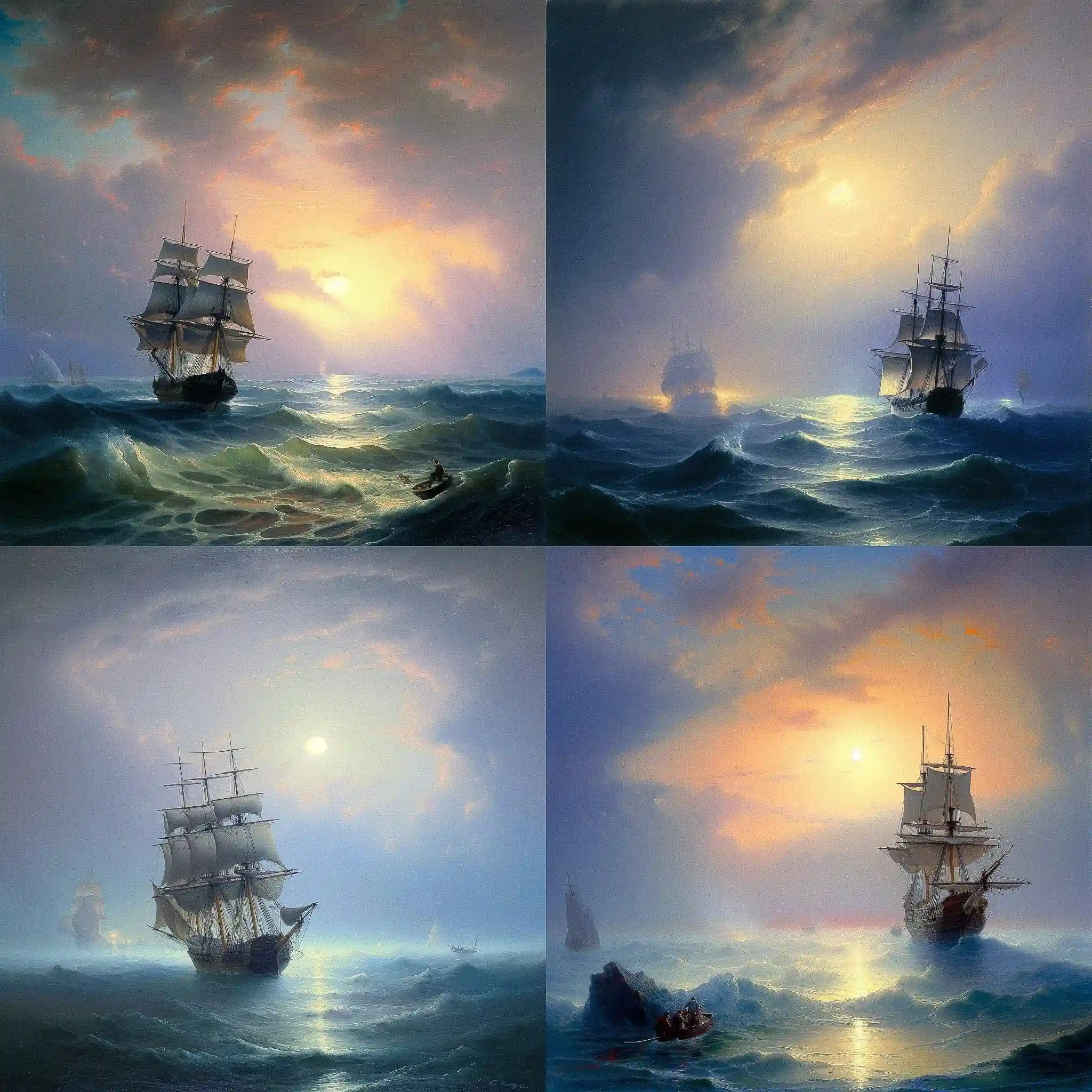 -伊万·艾瓦佐夫斯基 ivan aivazovsky风格midjourney AI绘画作品