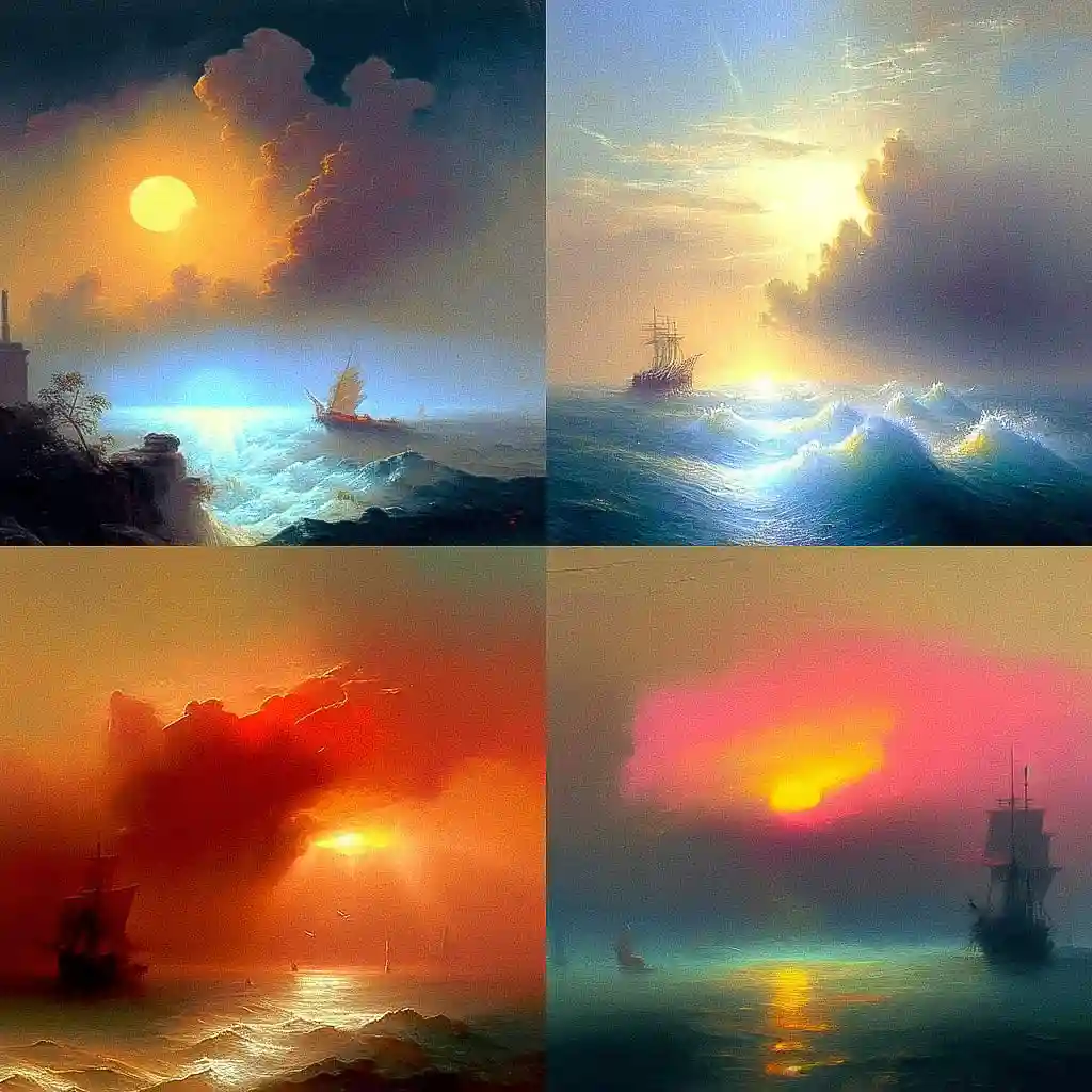 -伊万·艾瓦佐夫斯基 ivan aivazovsky风格midjourney AI绘画作品