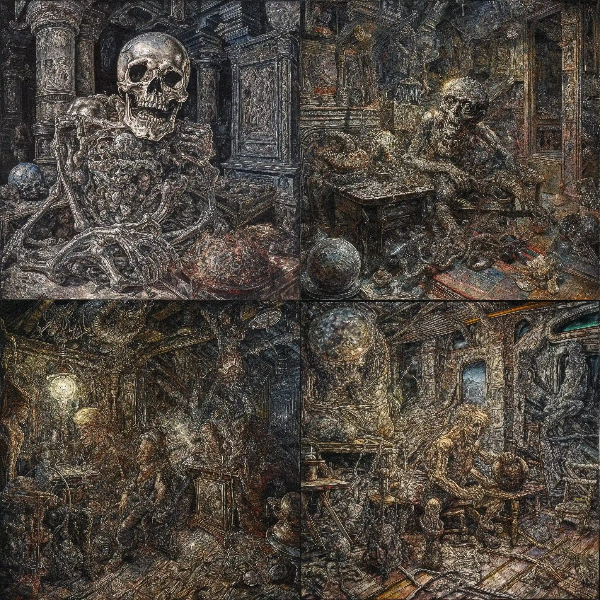 -伊万·奥尔布赖特 ivan albright风格midjourney AI绘画作品