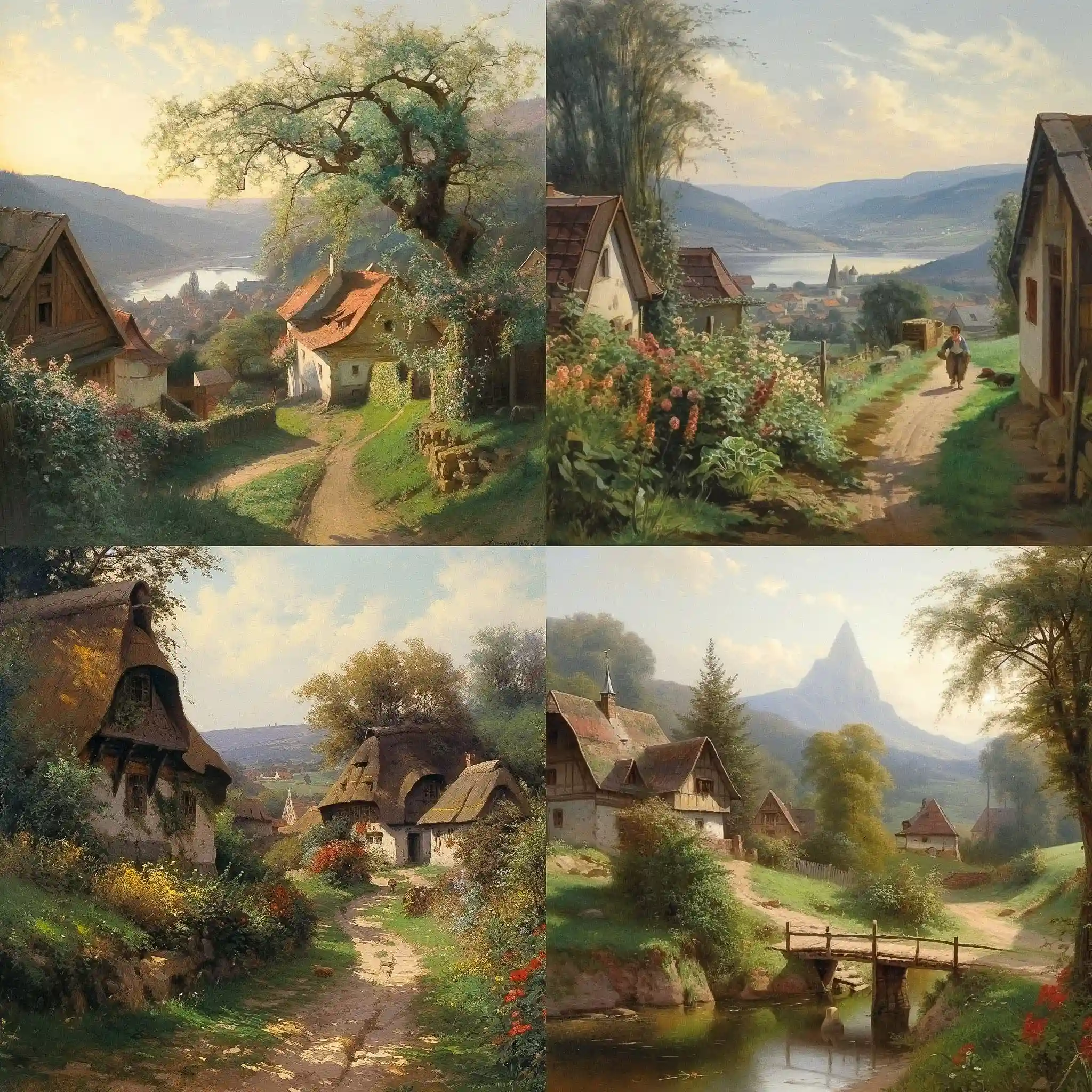阿洛伊斯·阿内格尔 alois arnegger风格midjourney AI绘画作品 -阿洛伊斯·阿内格尔 alois arnegger风格midjourney AI绘画作品