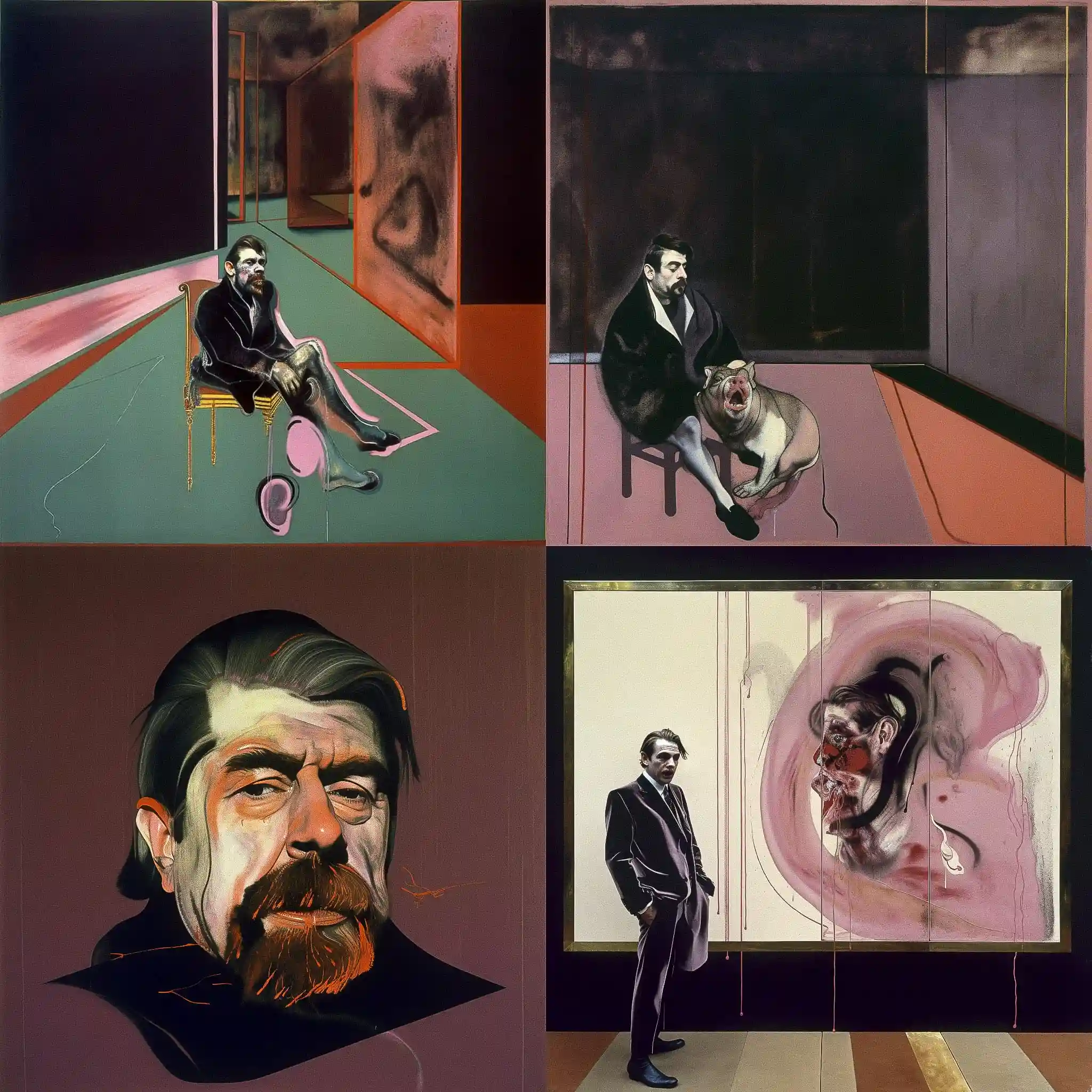 弗朗西斯·培根 francis bacon风格midjourney AI绘画作品 -弗朗西斯·培根 francis bacon风格midjourney AI绘画作品