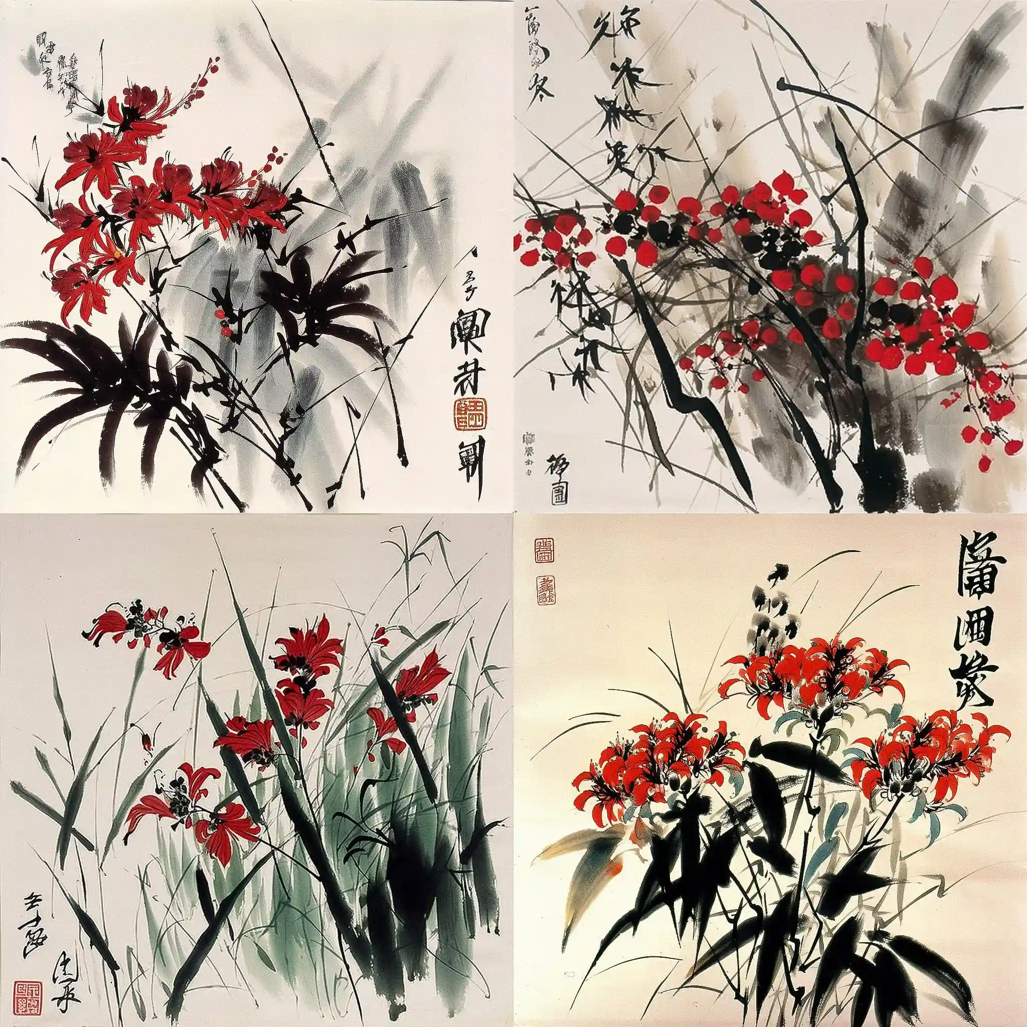 齐白石 qi baishi风格midjourney AI绘画作品 -齐白石 qi baishi风格midjourney AI绘画作品