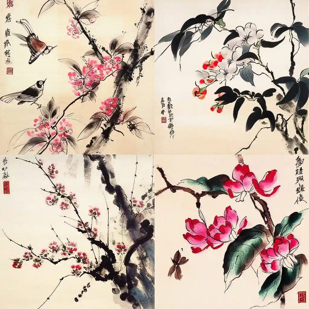 齐白石 qi baishi风格midjourney AI绘画作品 -齐白石 qi baishi风格midjourney AI绘画作品
