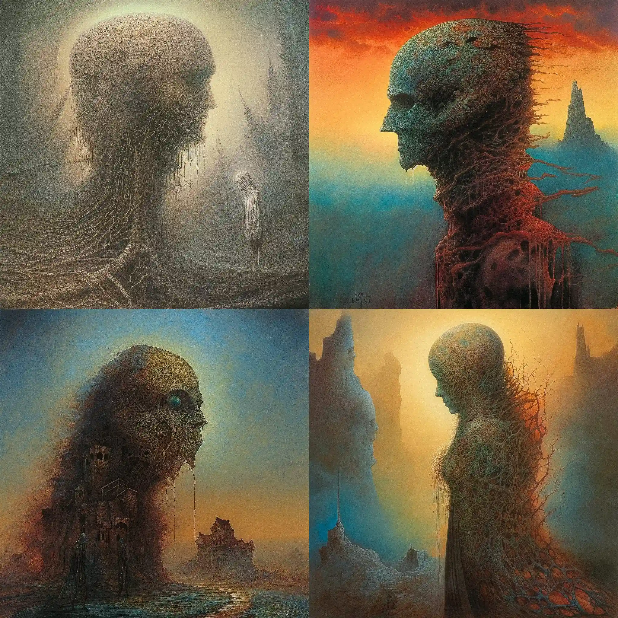 -兹德兹瓦夫·贝克辛斯基 zdzislaw beksinski风格midjourney AI绘画作品