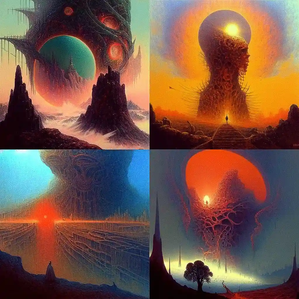 -兹德兹瓦夫·贝克辛斯基 zdzislaw beksinski风格midjourney AI绘画作品