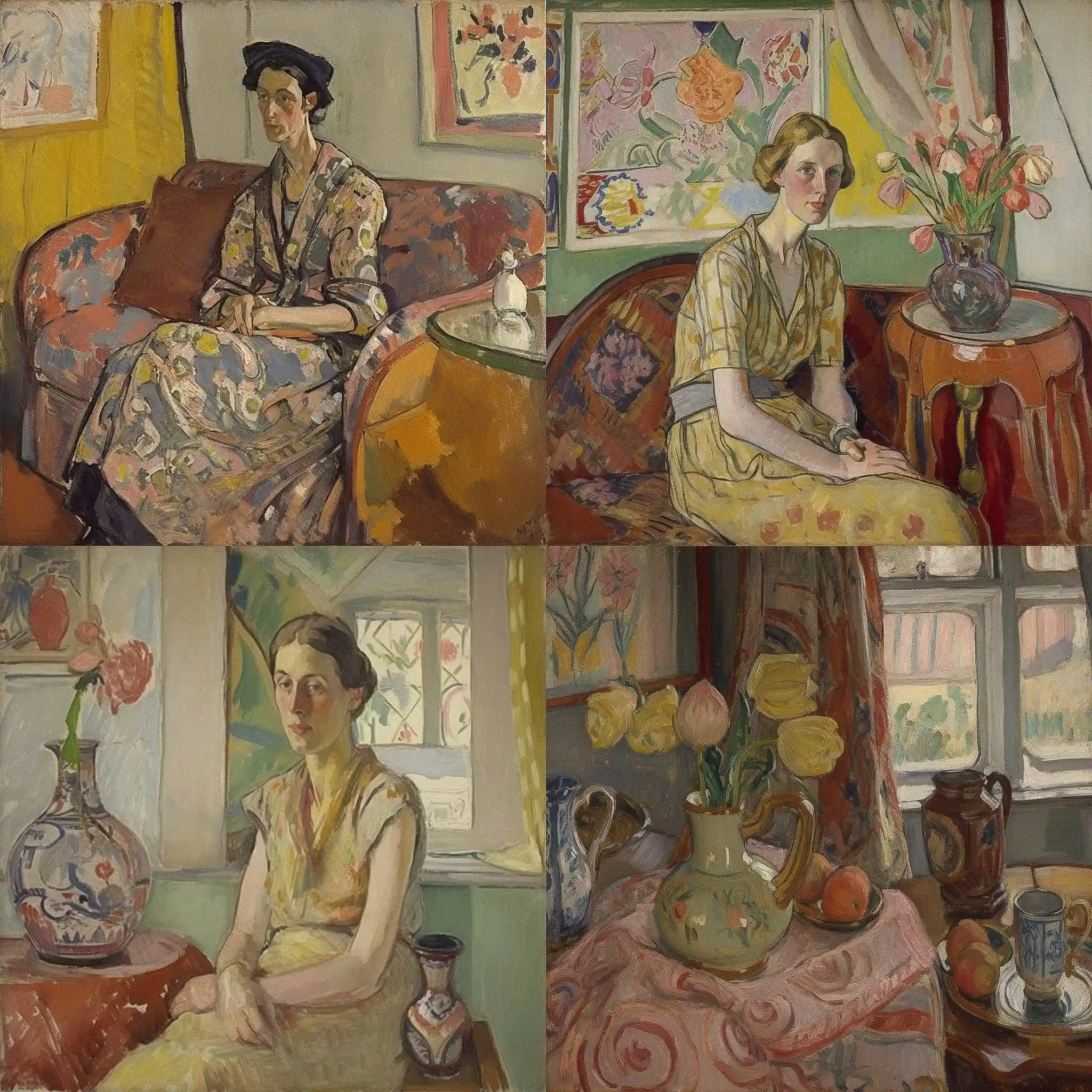 瓦内莎·贝尔 vanessa bell风格midjourney AI绘画作品 -瓦内莎·贝尔 vanessa bell风格midjourney AI绘画作品