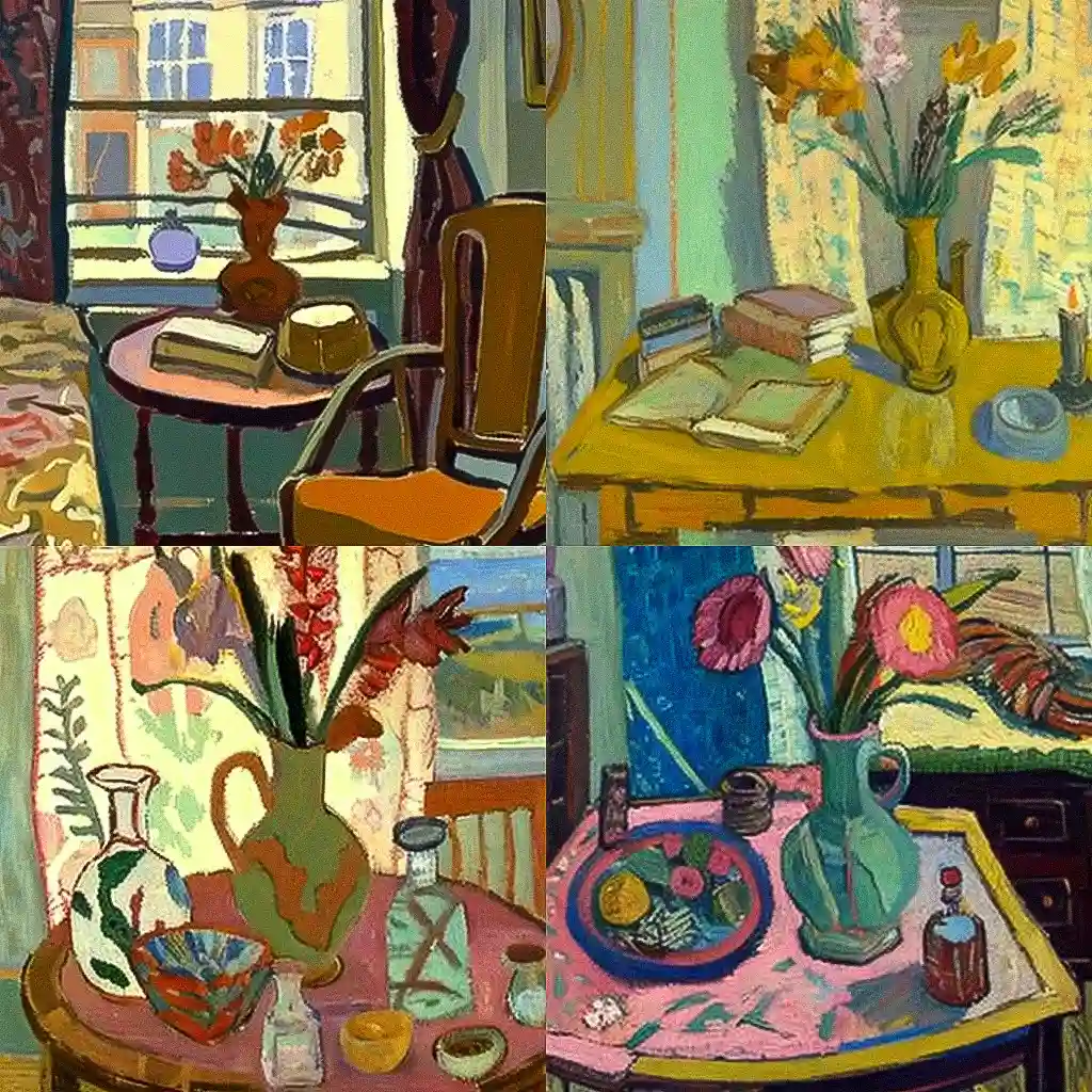 瓦内莎·贝尔 vanessa bell风格midjourney AI绘画作品 -瓦内莎·贝尔 vanessa bell风格midjourney AI绘画作品