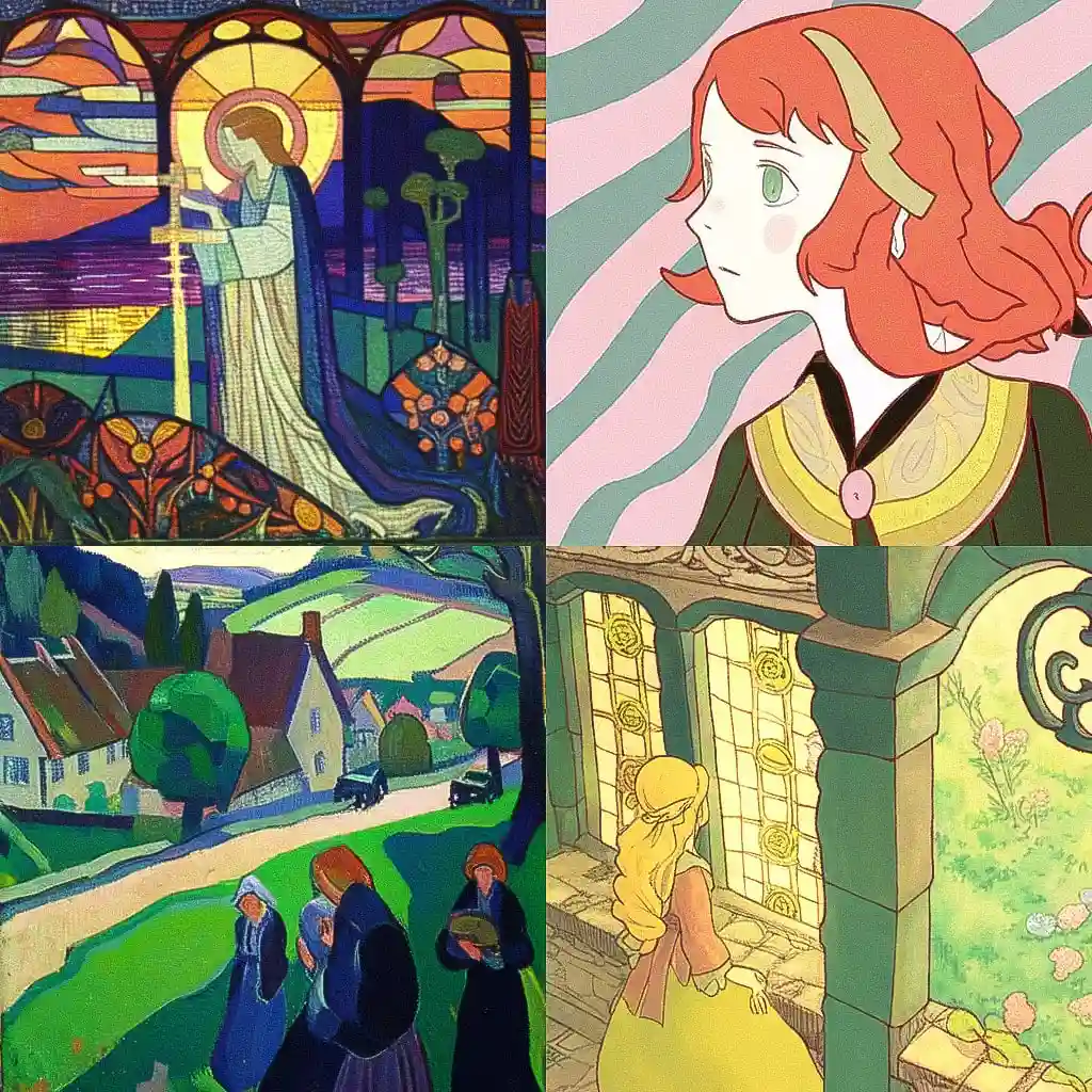 瓦内莎·贝尔 vanessa bell风格midjourney AI绘画作品 -瓦内莎·贝尔 vanessa bell风格midjourney AI绘画作品